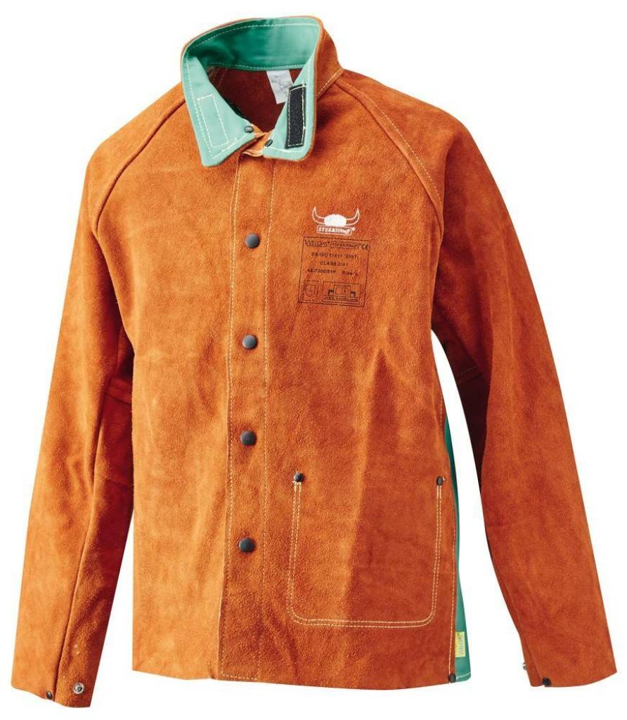 Schweißerlederjacke Lava Brown�, leicht Nr. 44-7300/PEigenschaften Leichter durch Gewebeeinsatz Lederstärke mindestens 1 mm Ledernähte m