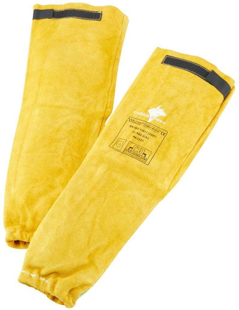 ProduktbeschreibungSehr widerstandsfähiger Ärmelschoner aus hitze- und feuerbeständigem Leder. Geschmeidiges Spaltleder vom Rind.Alle Nähte sind