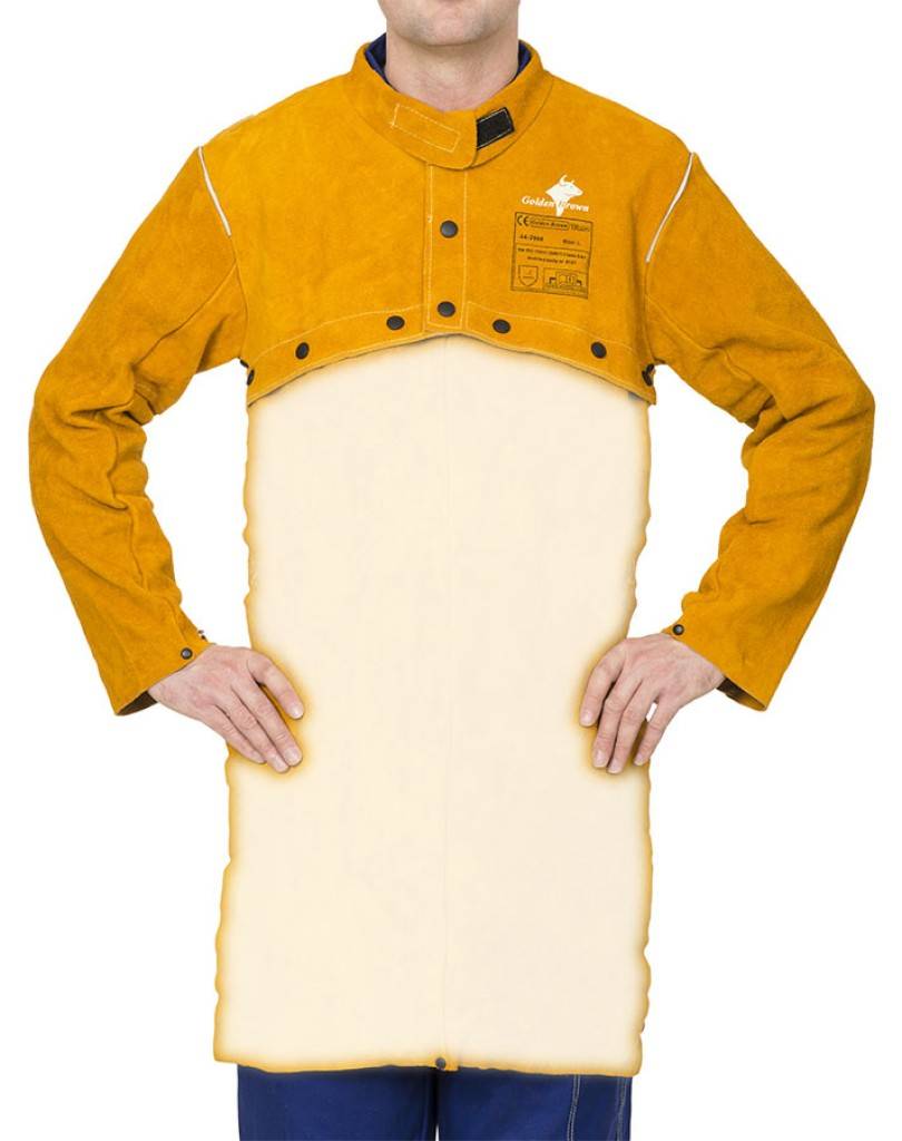ProduktbeschreibungDas hitze- und feuerbeständige Leder ist aus langlebigem und geschmeidigem Spaltrindsleder. Alle Ledernähte sind mit einem Doppel