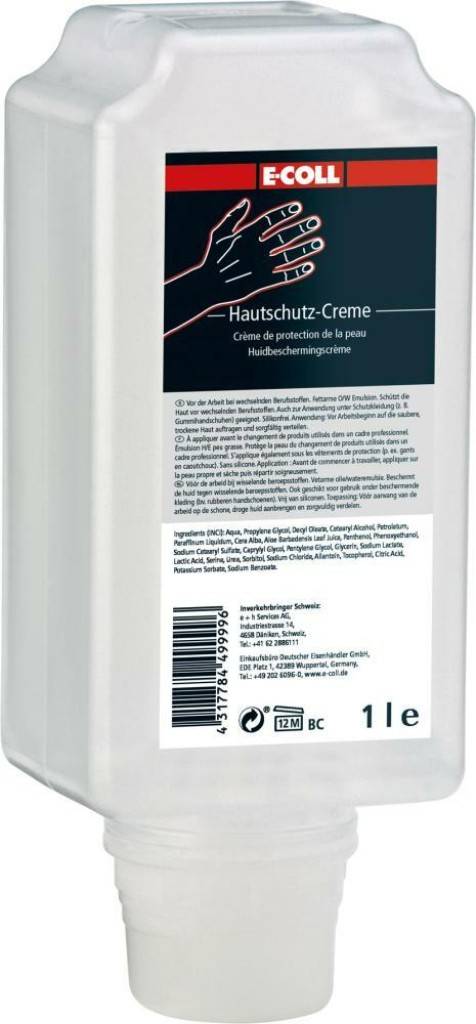 Hautschutzcreme Hautschutzcreme bei nicht klar definierten Hautgefährdungen oder häufig wechselnden Berufsstoffen Reduziert die Hautbelastung