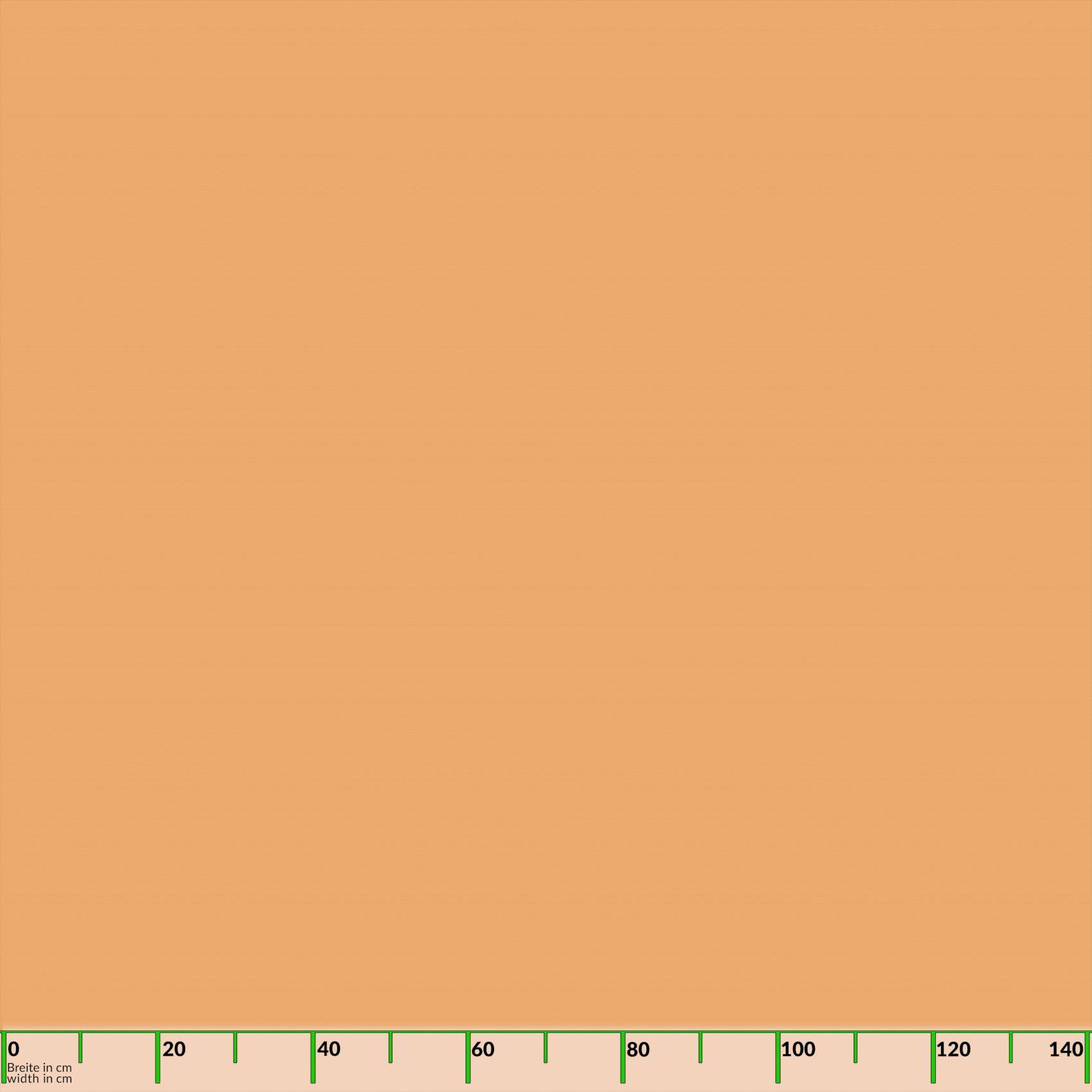 Leeres orangefarbenes Plotbereich mit einer horizontalen Achse am unteren Rand, beschriftet von 0 bis 140.