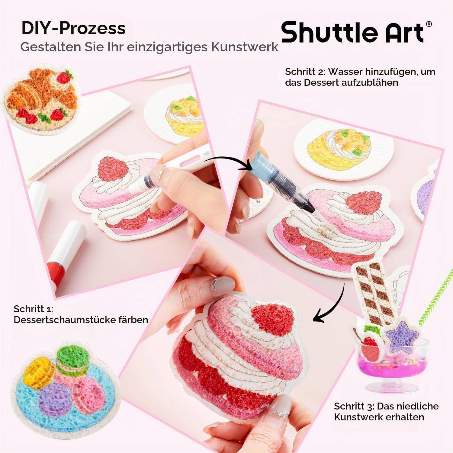 Shuttle Art 105tlg 3D Puffy Paint Set Dessert Serie Kinder Bastelset