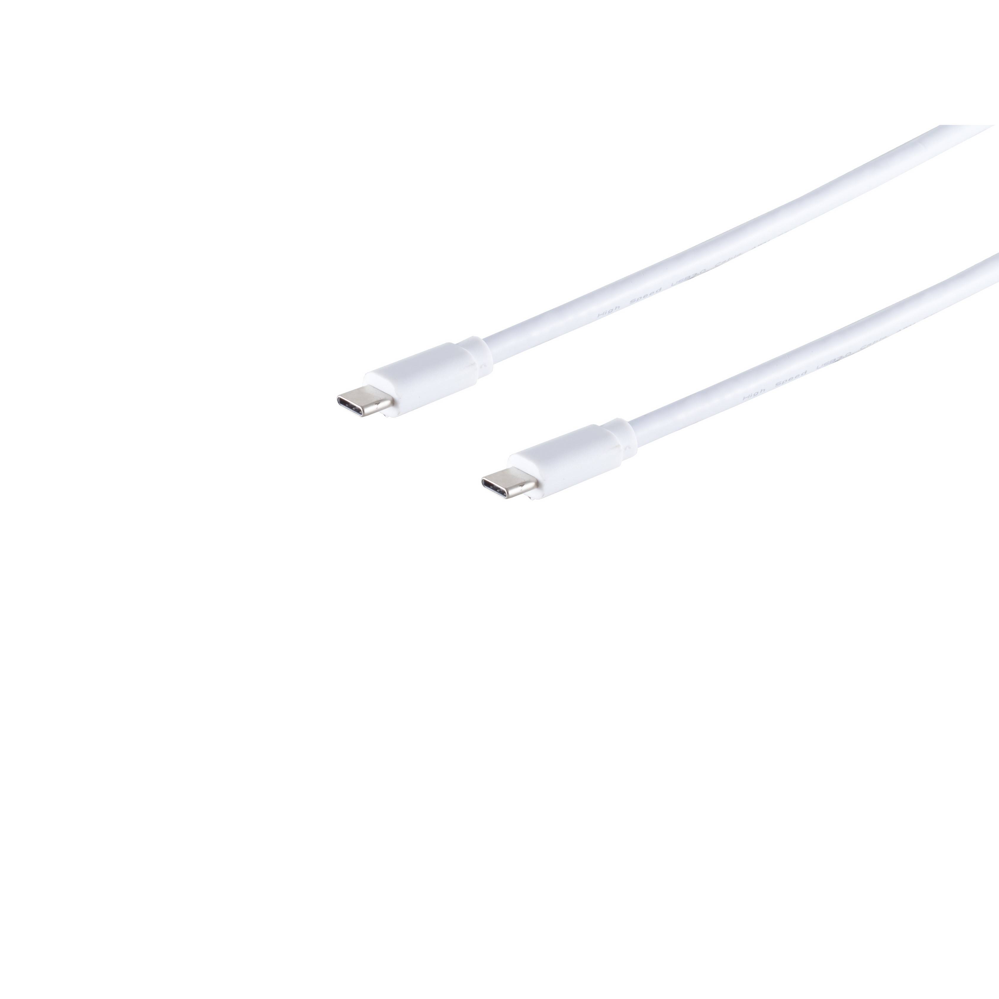 USB-C auf USB-C Kabel, USB 3.2 Gen 2, 10 Gbit/s, weiß, 1,5 m