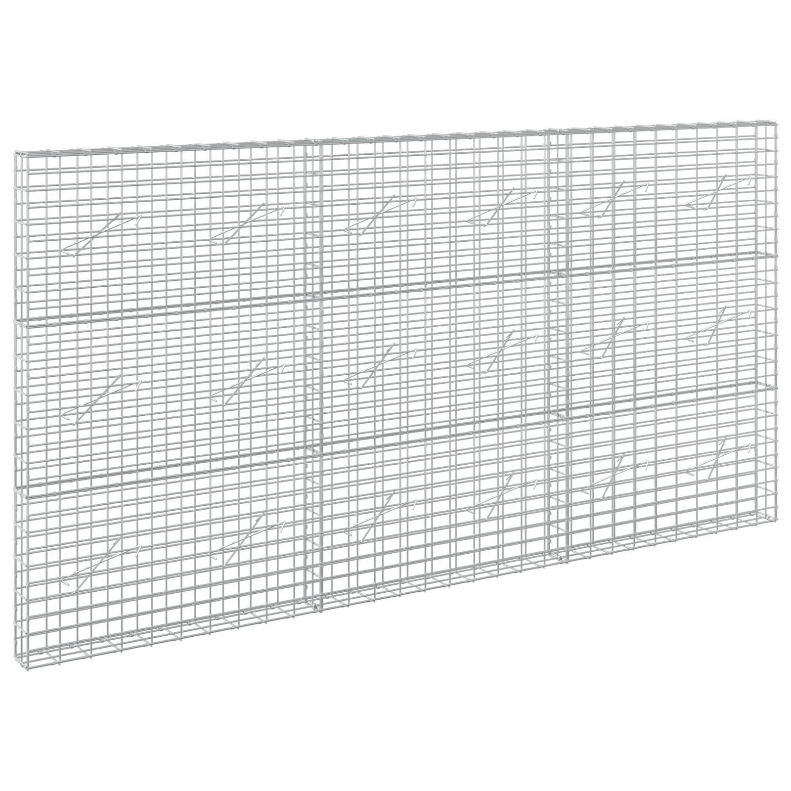 Drahtgeflecht-Panel mit rechteckigem Rastermuster, perspektivisch auf weißem Hintergrund dargestellt.