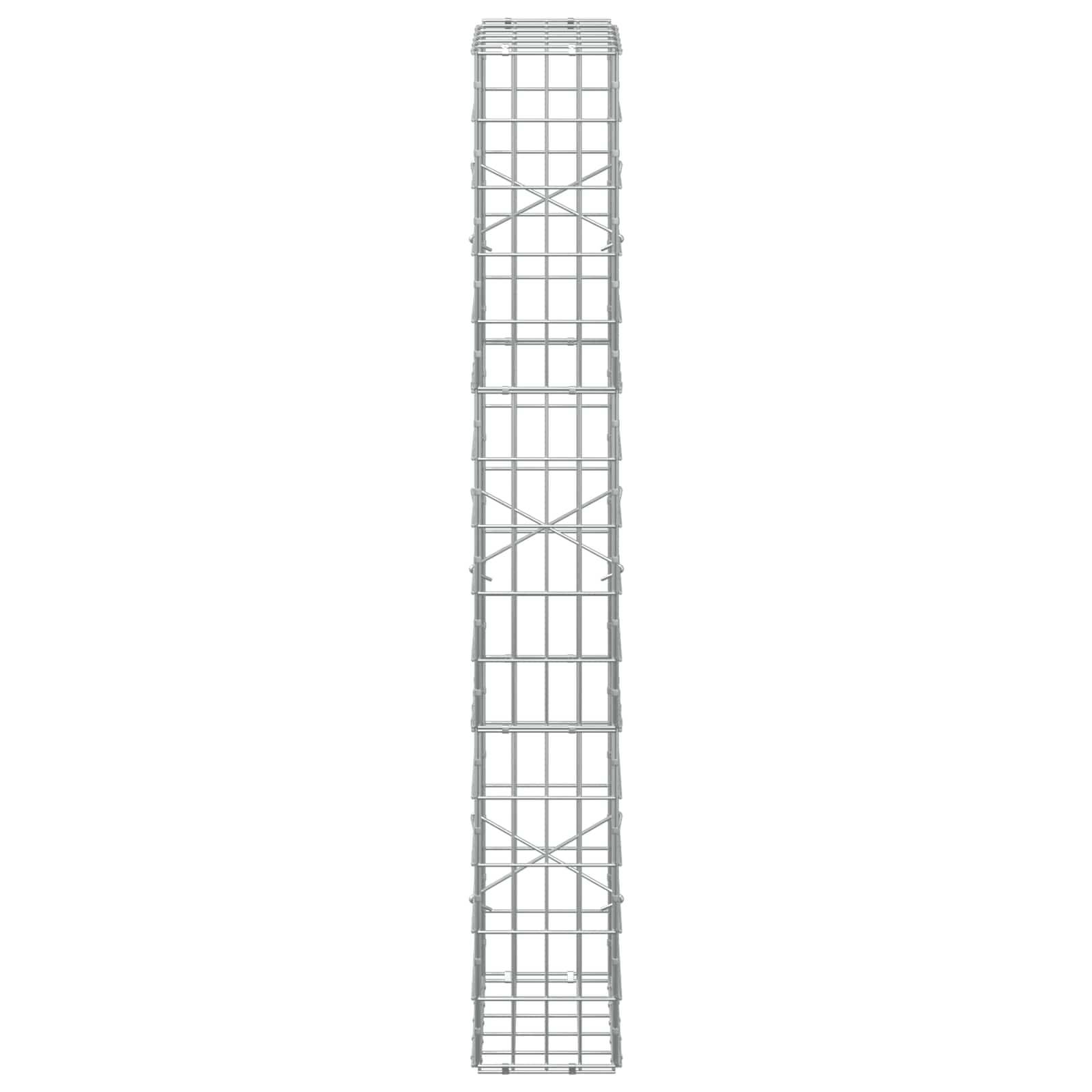 Hoher Metallgitterturm oder Gerüstabschnitt, aufrecht vor weißem Hintergrund dargestellt.