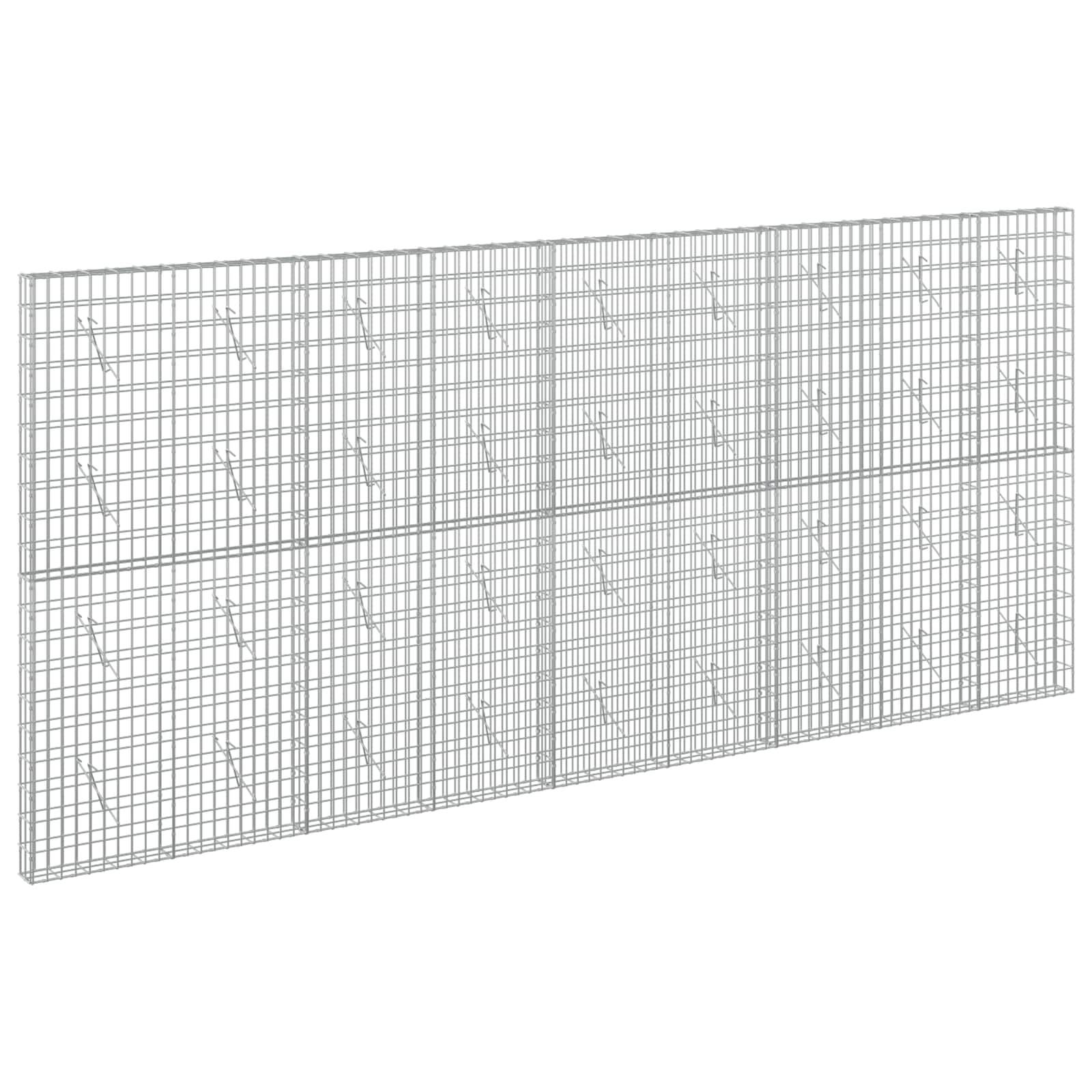 Ein großes rechteckiges Metallgitterzaun-Panel mit Rastermuster, perspektivisch auf weißem Hintergrund dargestellt.