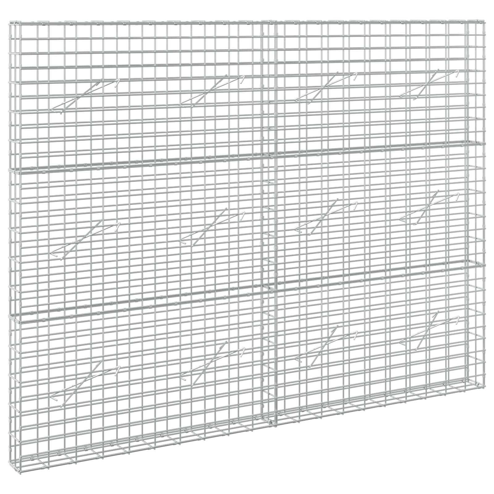 Draht-Metalllagerschrank mit drei großen horizontalen Regalen und Gitterrahmen-Design auf weißem Hintergrund.