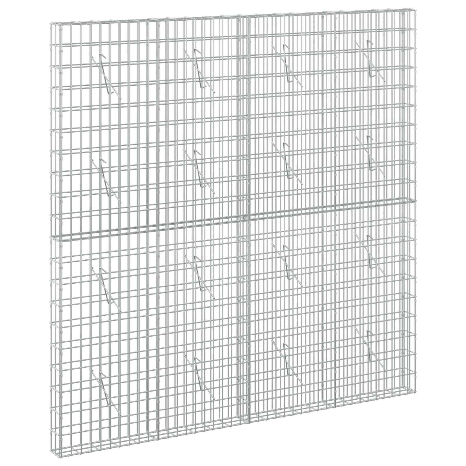Grauer Metallgitterzaun-Panel mit vertikalem und horizontalem Gitter, dargestellt als rechteckiger Industriezaunabschnitt auf weißem Hintergrund.