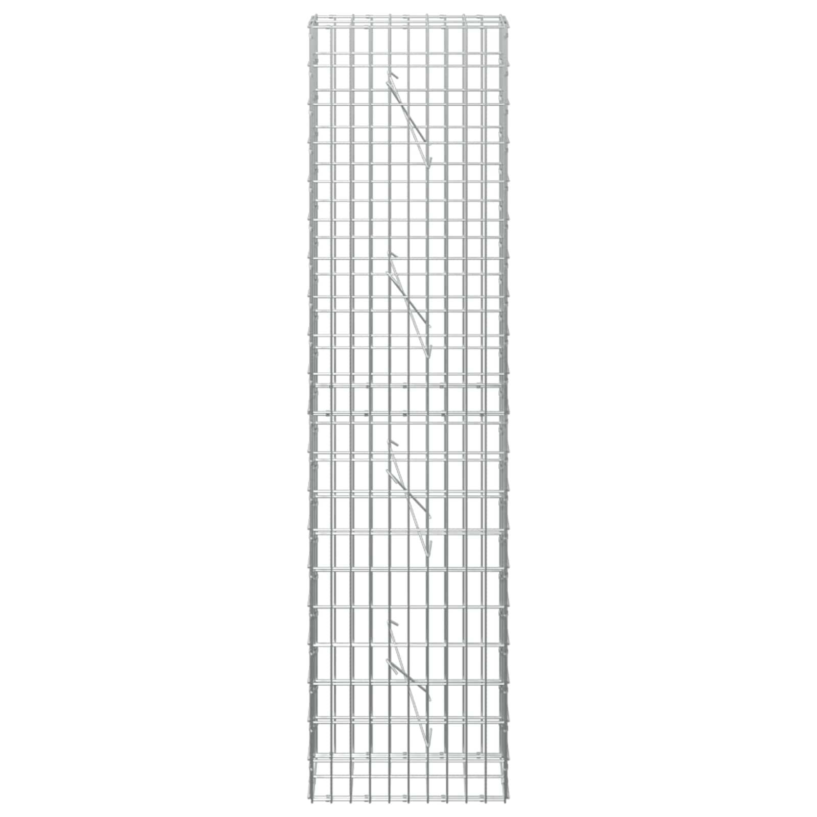 Hohles rechteckiges Drahtgeflecht-Panel mit einer schmalen Zickzack-Strebe, die durch die Mitte verläuft, auf einem einfachen weißen Hintergrund dargestellt.