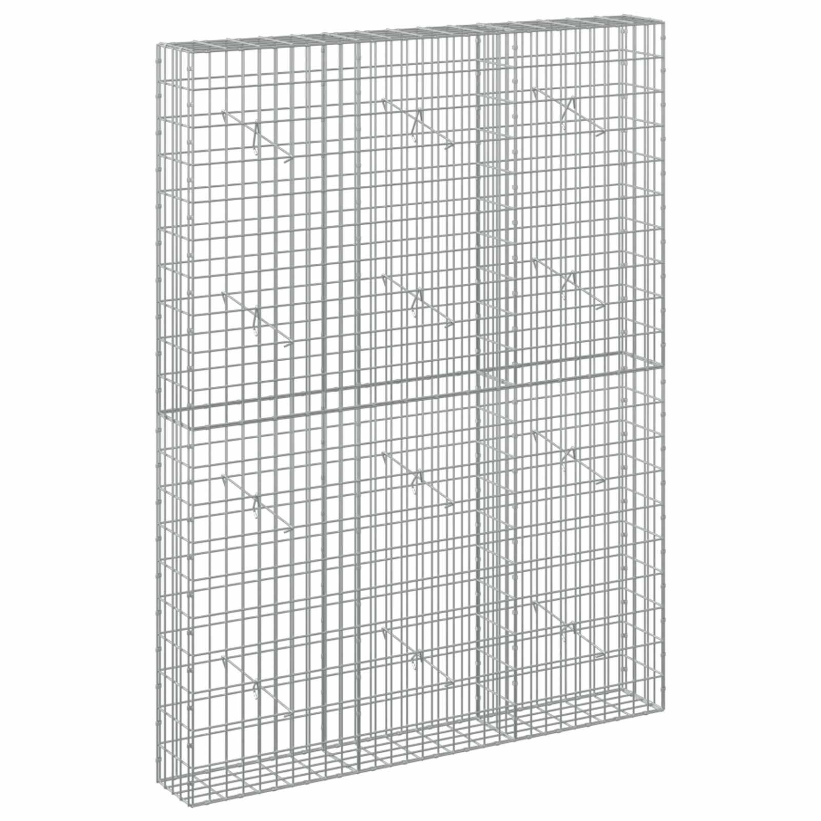 3D-Drahtgitterpaneel oder käfigartiges Metallgitter, in Perspektive auf weißem Hintergrund dargestellt.