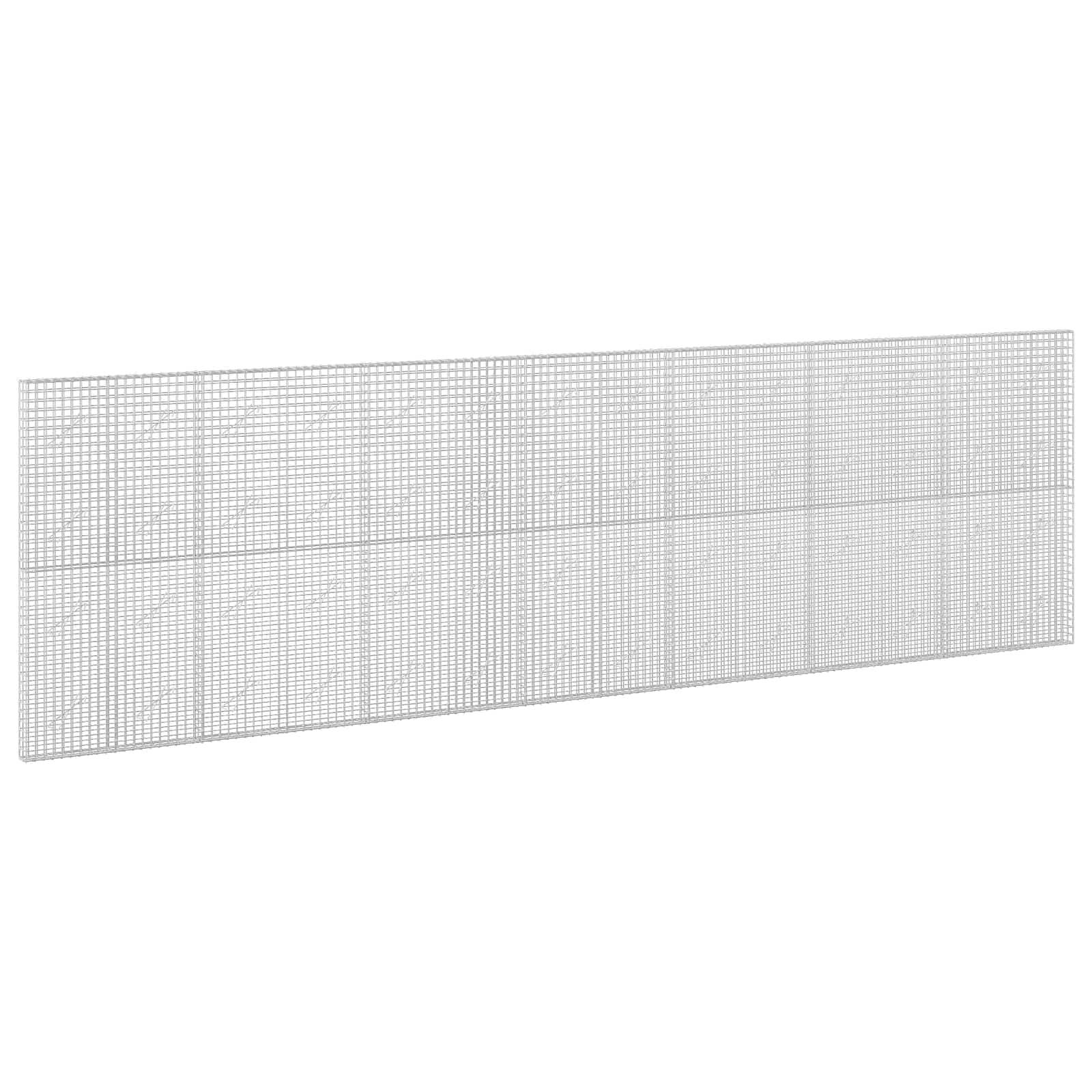Langes rechteckiges weißes Maschendraht-Zaun-Panel, das in einem Winkel auf einem einfachen Hintergrund angezeigt wird.