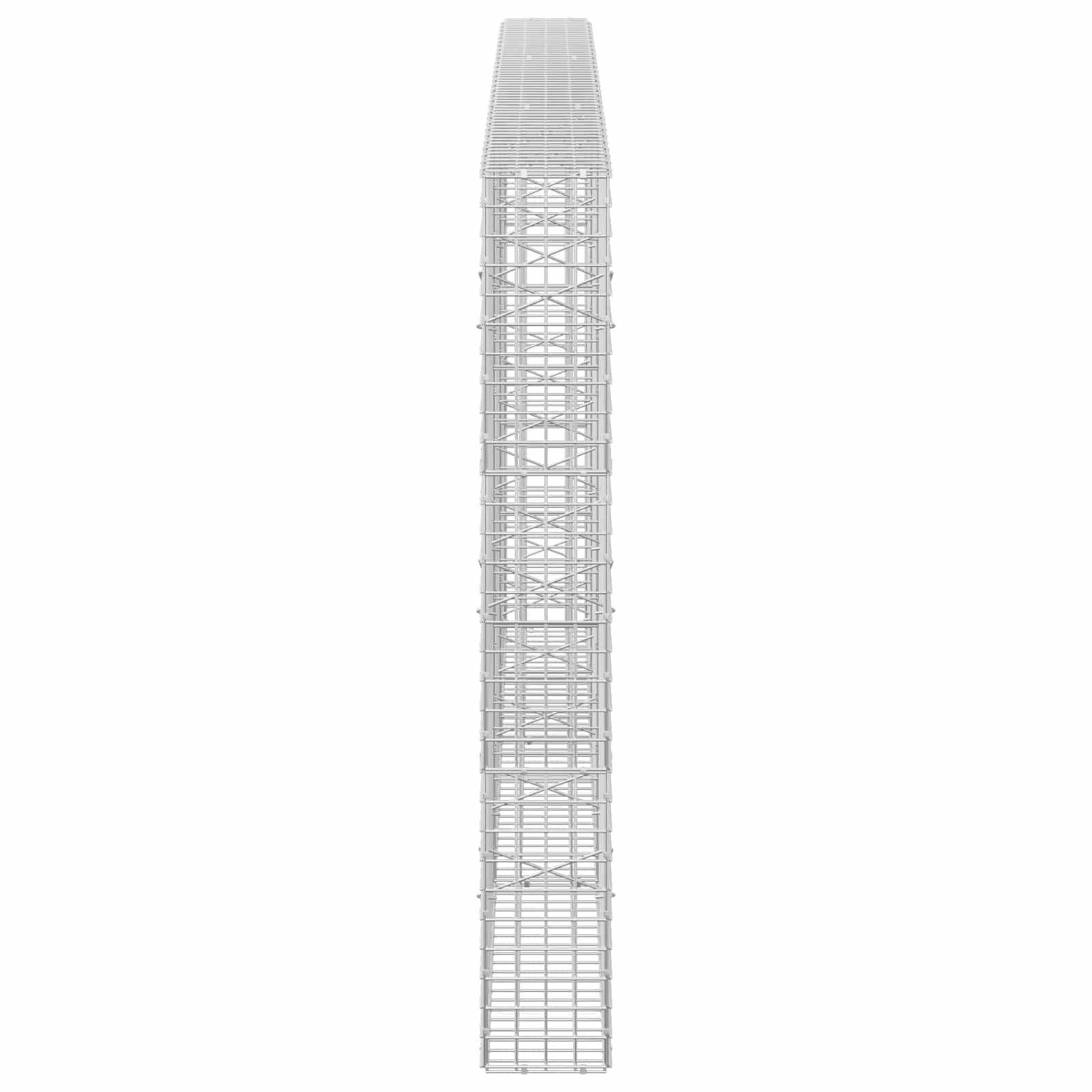 Hoher weißer Gitterturm oder Antennenkonstruktion vor einfachem weißem Hintergrund gezeigt.