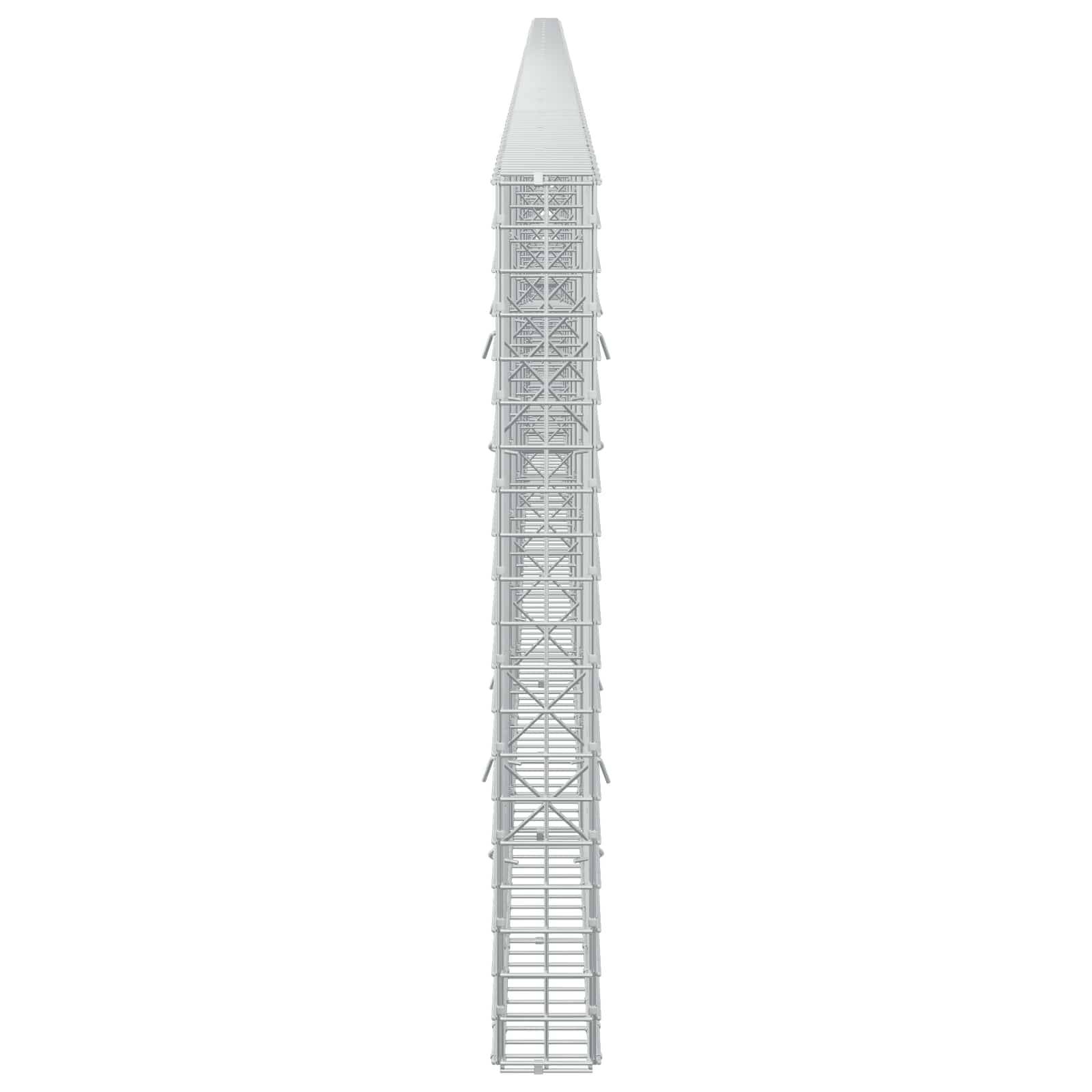 Hoher, schmaler weißer Turm oder Maststruktur mit verjüngter Spitze, zentriert auf einem schlichten weißen Hintergrund dargestellt.