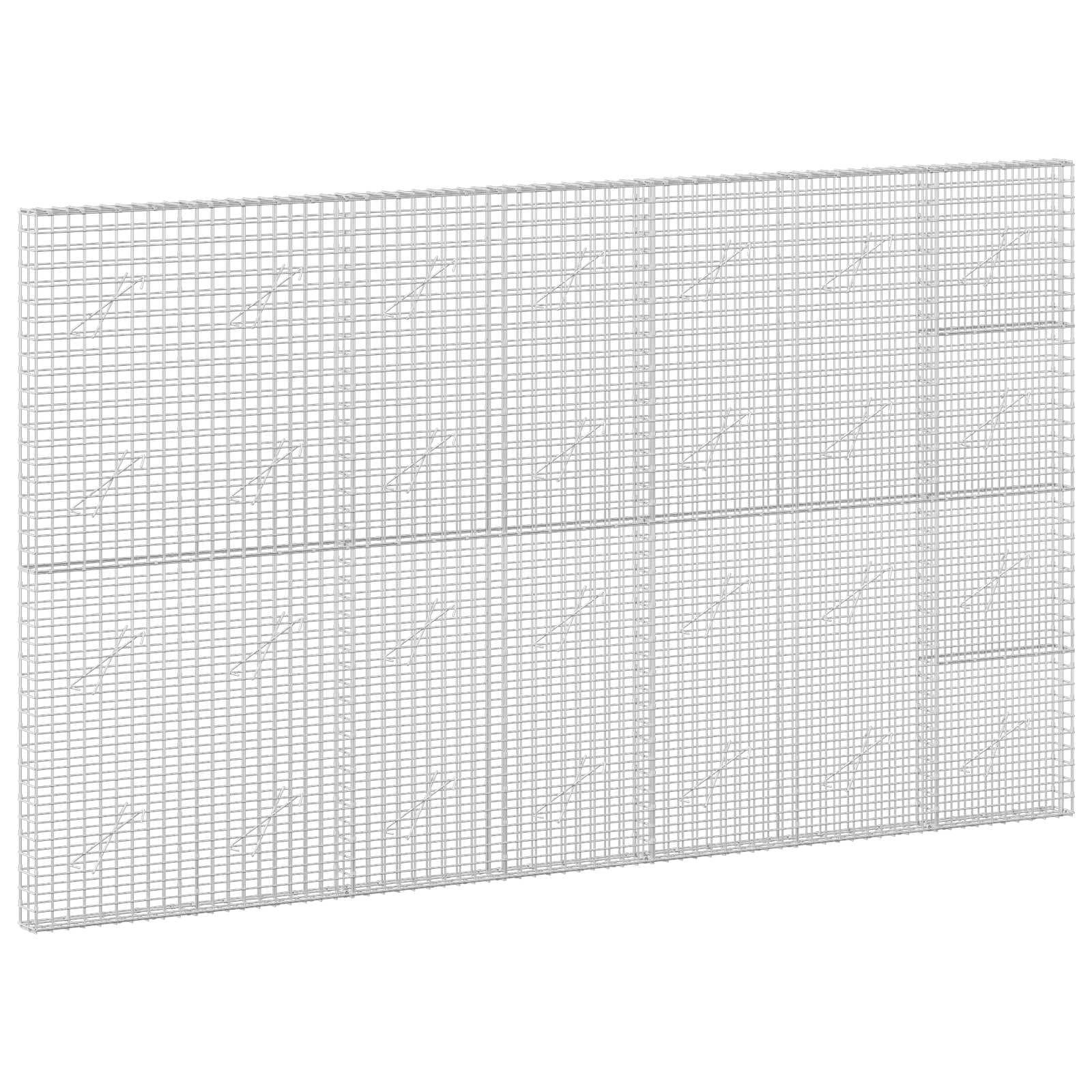 Weißes Drahtgeflecht-Panel mit rechteckigem Gitter, in Perspektive auf einfachem Hintergrund dargestellt.