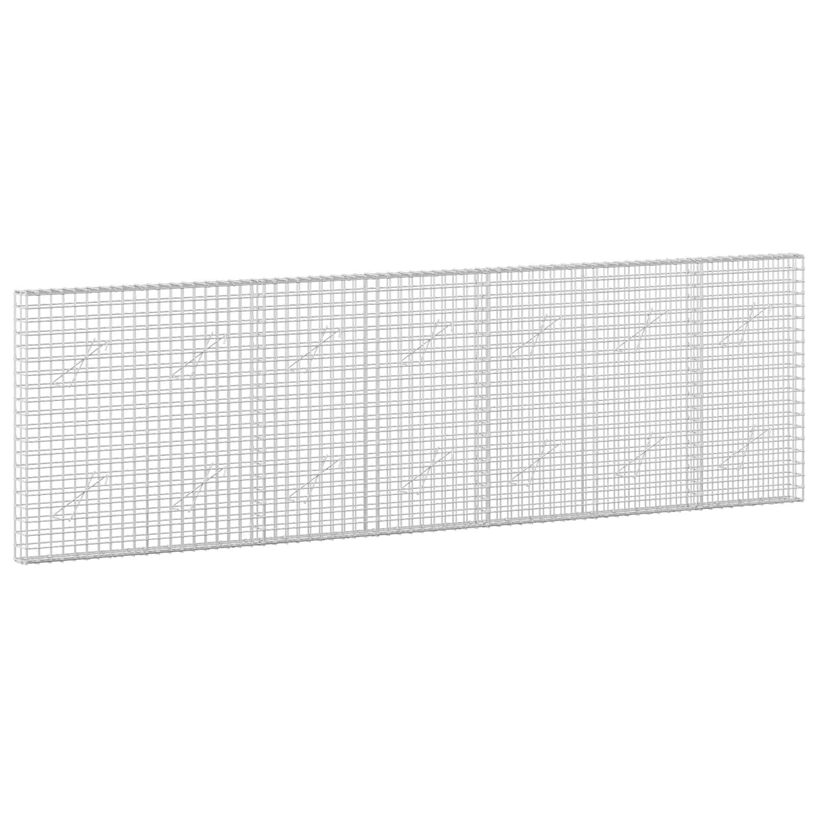 Langes rechteckiges Drahtgeflecht-Panel auf weißem Hintergrund, in Perspektive dargestellt.