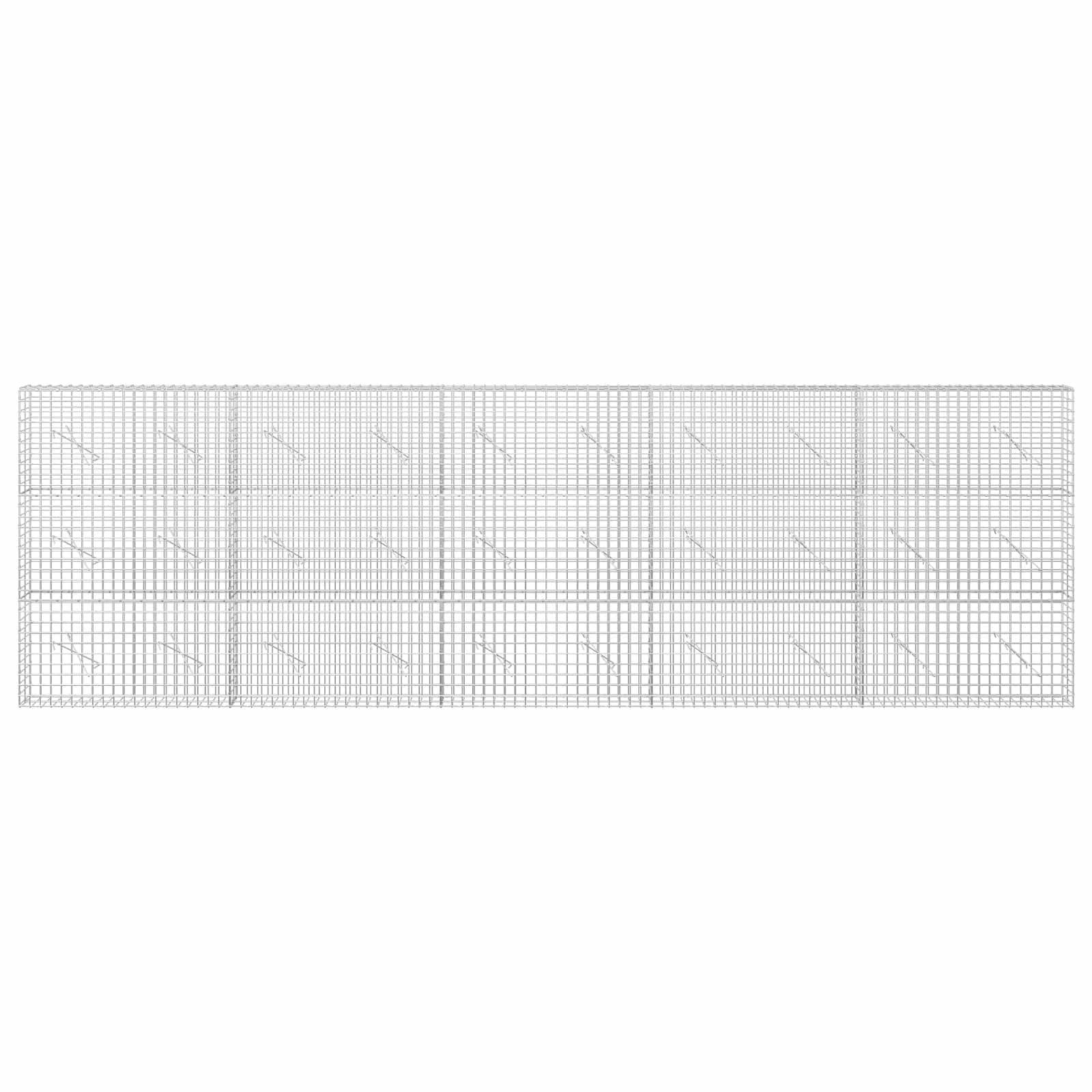 Breites transparentes Gitter- oder Netzpaneel mit feinem quadratischem Raster und mehreren diagonalen Aussteifungslinien, horizontal auf weißem Hintergrund dargestellt.