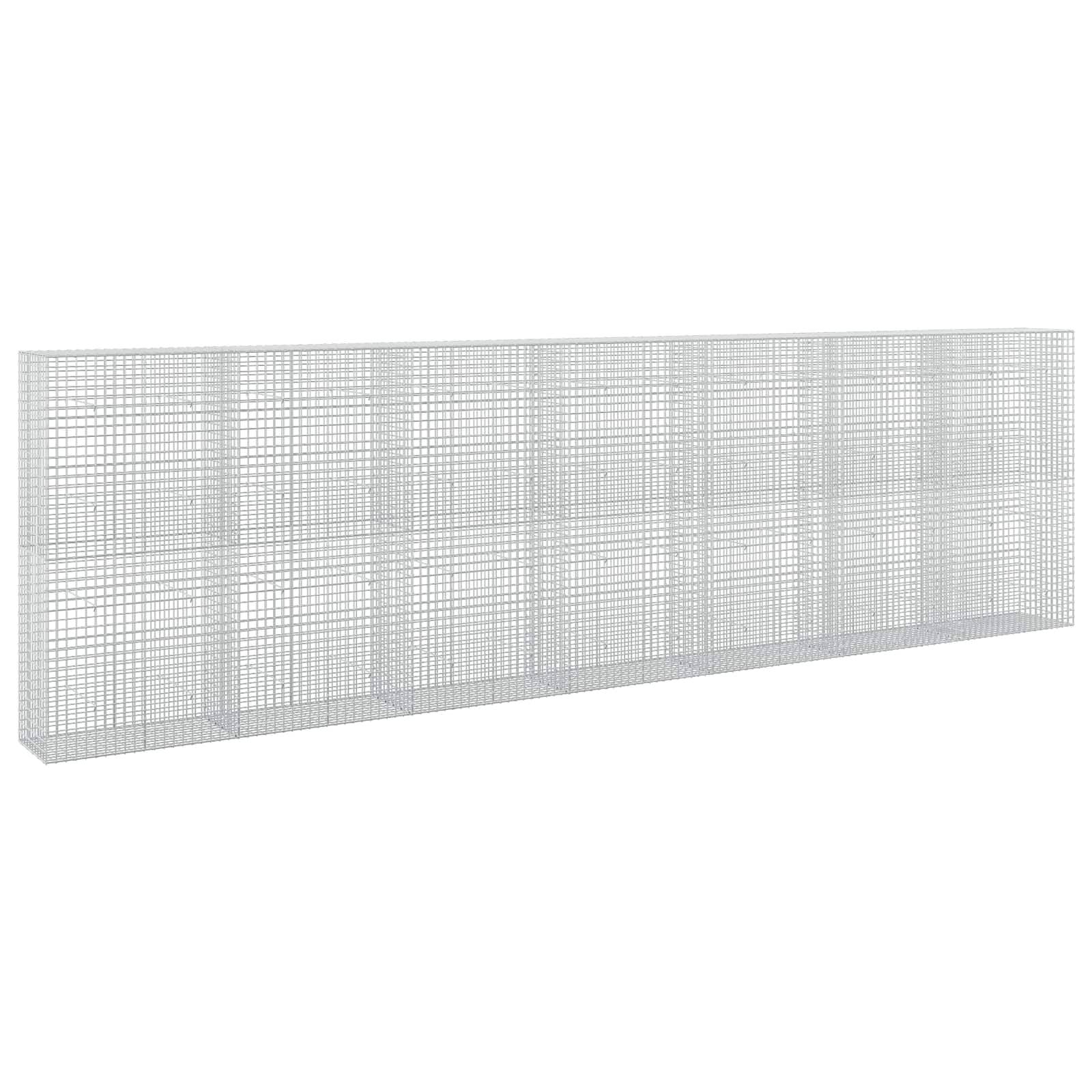 Langes weißes Drahtgitterzaun-Panel in Perspektivdarstellung auf schlicht weißem Hintergrund.