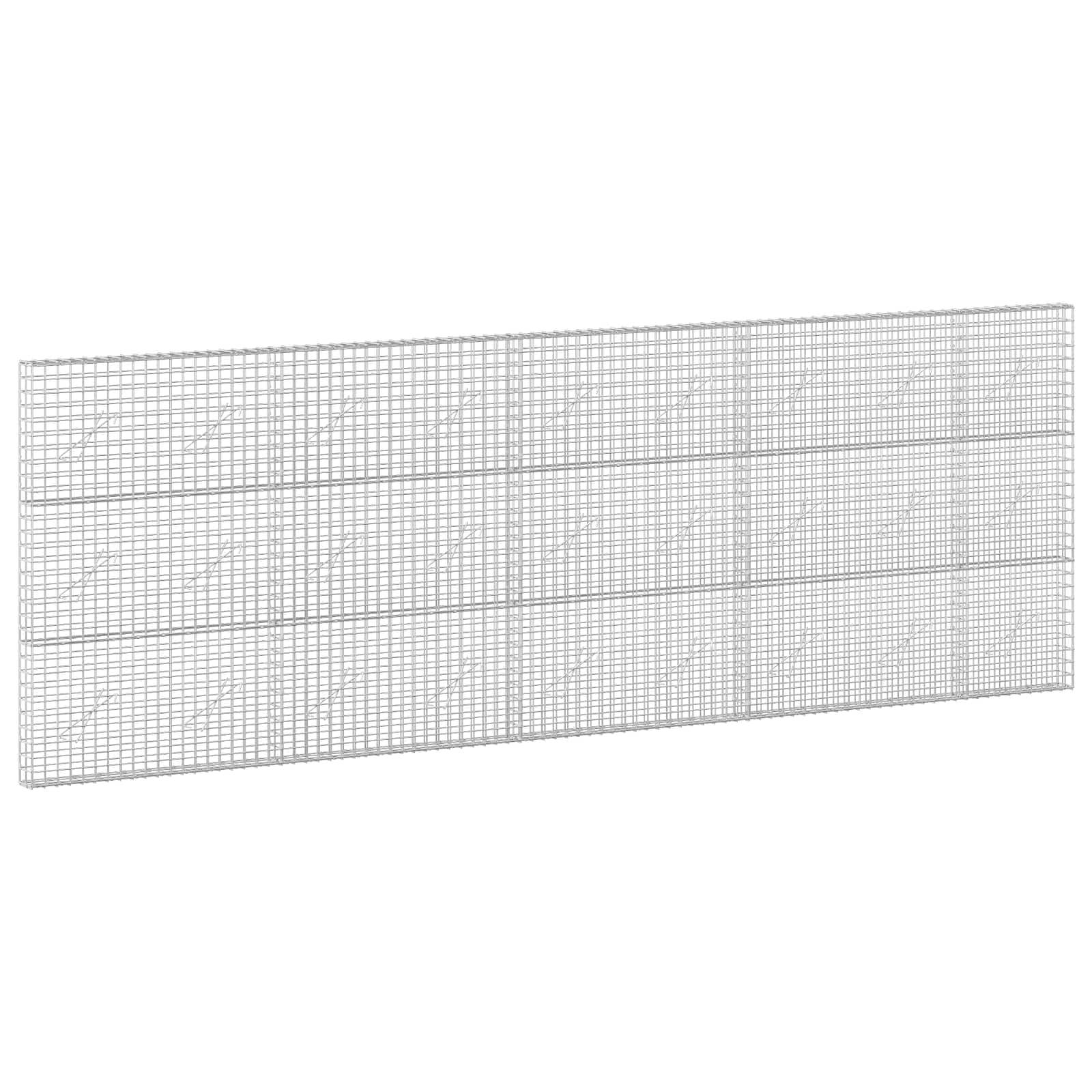 Drahtgeflecht-Panel mit rechteckigem Gittermuster, in Perspektive gegen einen weißen Hintergrund dargestellt.