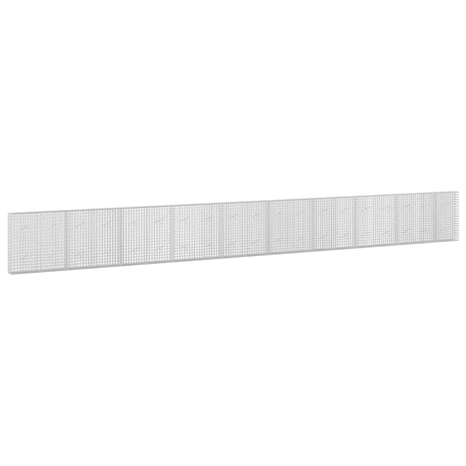 Langes weißes Maschendrahtzaun- oder Barrierenpanel, diagonal auf einfachem weißem Hintergrund dargestellt.