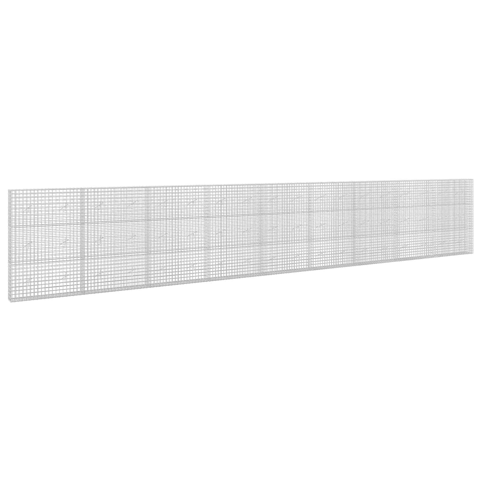 Langes weißes Drahtgeflecht-Panel in Perspektive dargestellt, ein rechteckiger Gitterzaun oder eine Barriere auf neutralem Hintergrund.