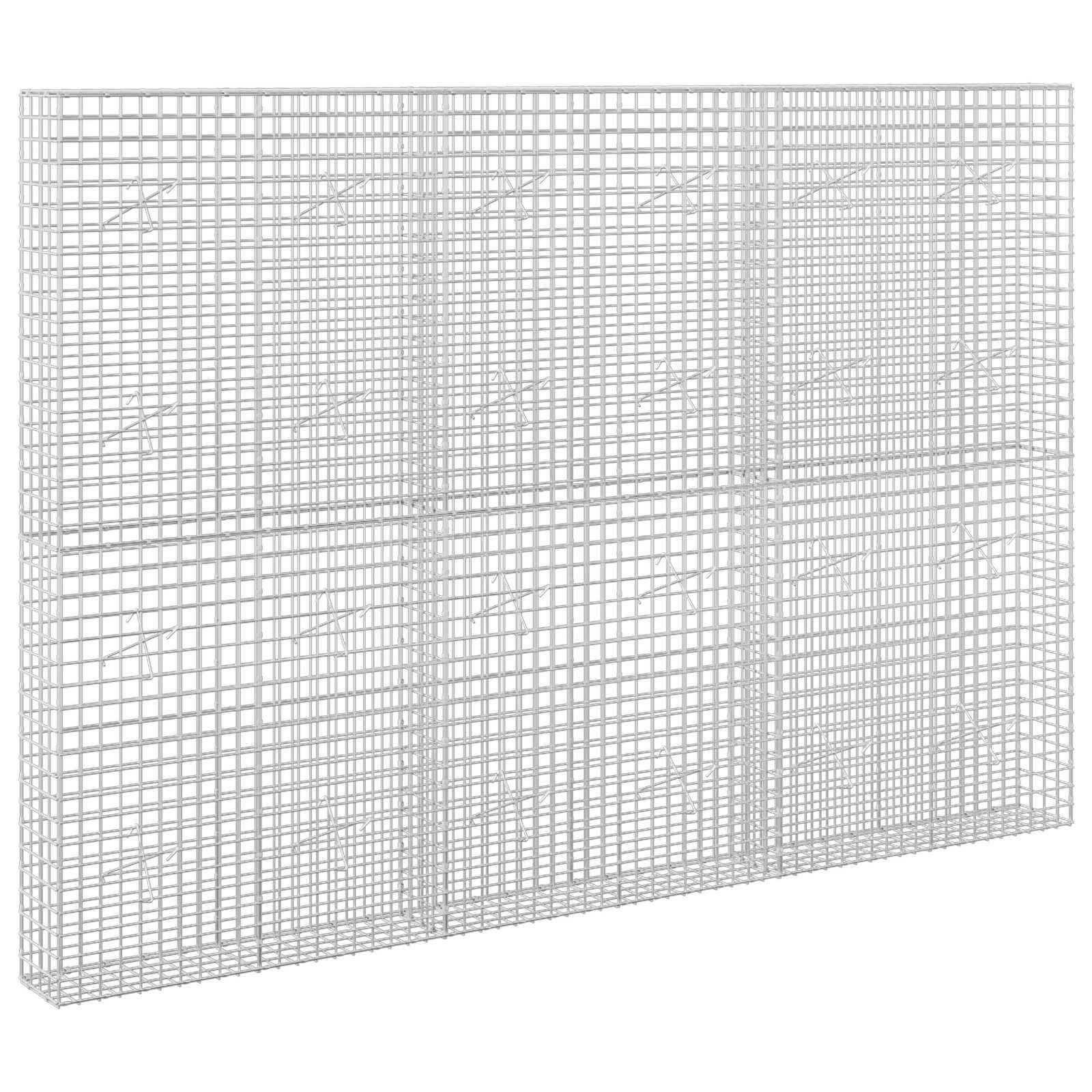 Weiße Drahtgitterablage oder Regalsystem aus Metallgeflecht, dargestellt in Perspektive vor einem einfarbigen Hintergrund.