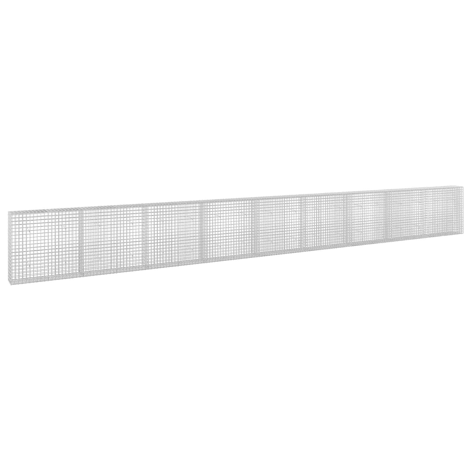 Langes weißes Maschendrahtzaun-Panel, diagonal auf einfachem Hintergrund dargestellt.