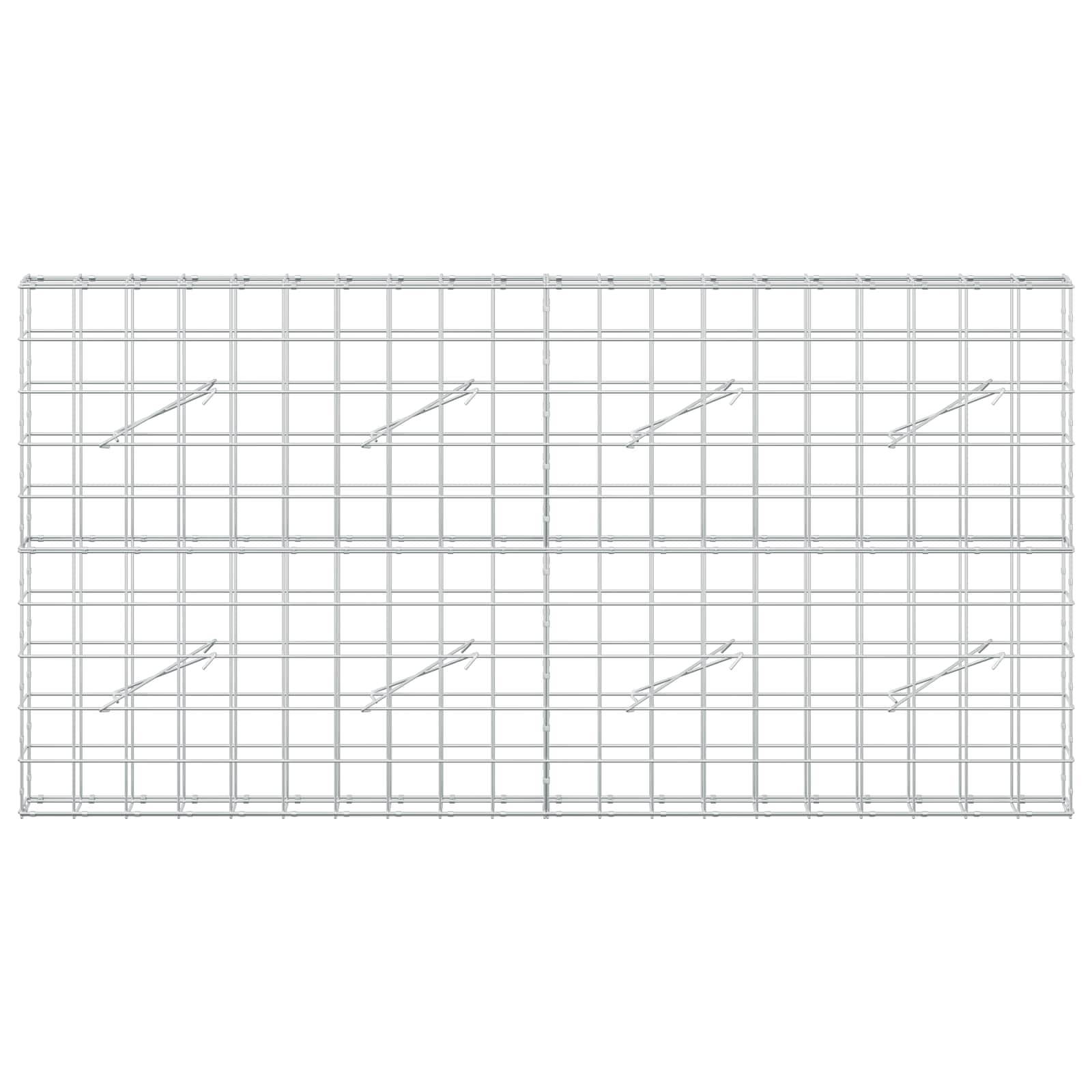 Drahtgitterpanel mit rechteckigem Maschenwerk und diagonalen Stützstreben, von vorne gezeigt auf einfachem weißem Hintergrund.