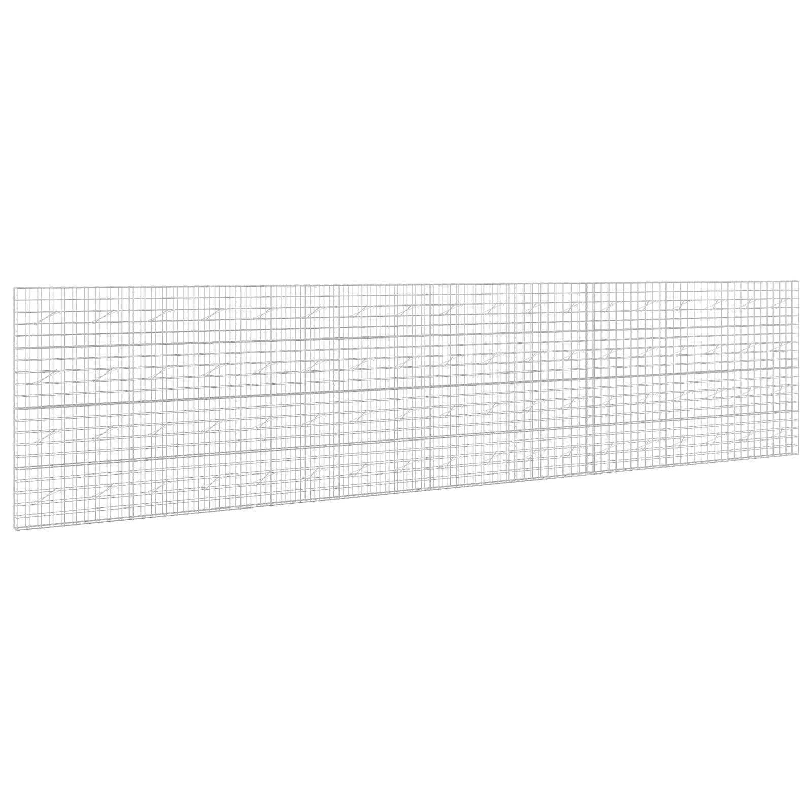Ein langes, dünnes rechteckiges Drahtgeflecht-Panel, das in Perspektive auf weißem Hintergrund dargestellt ist.
