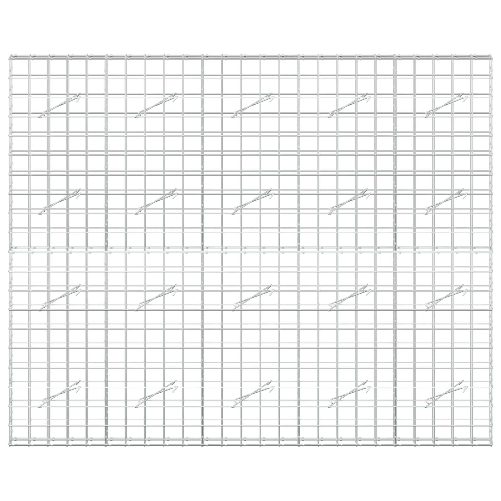 Weißes Drahtgitterpaneel mit gleichmäßig verteiltem quadratischen Gitter, frontal auf einfachem Hintergrund dargestellt.