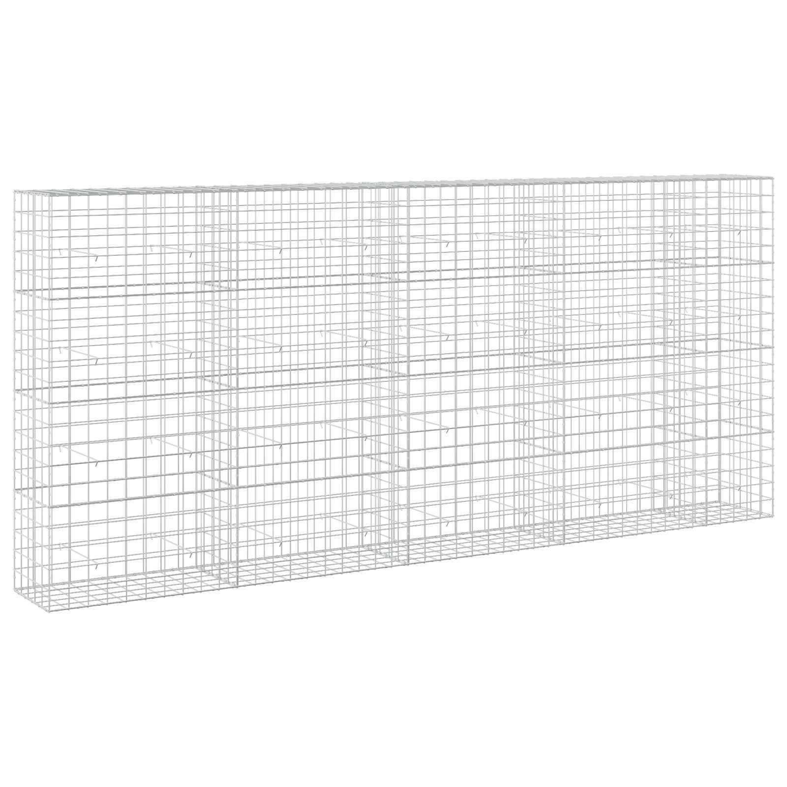 Drahtgittermodell einer großen rechteckigen 3D-Gitterbox, in Perspektive auf weißem Hintergrund dargestellt.