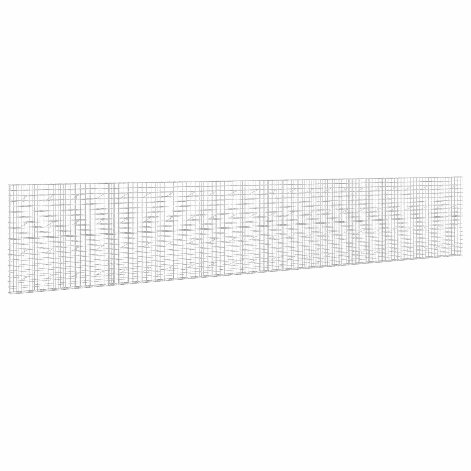 Ein langes, dünnes, leeres Gitterpaneel oder Millimeterpapierstreifen, perspektivisch auf weißem Hintergrund dargestellt.