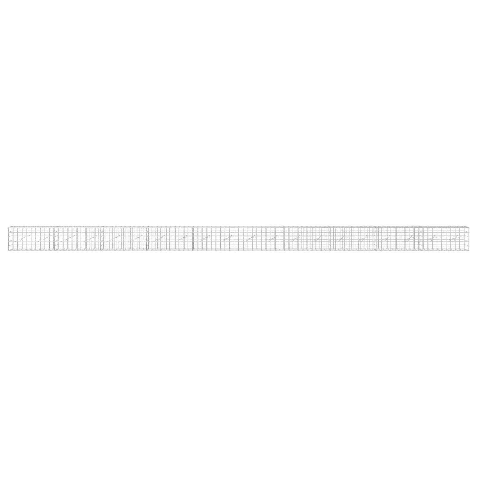 Ein langer, schmaler Streifen aus winzigem grauem gitterartigem Text oder Symbolen, zentriert auf einem leeren weißen Hintergrund, der einem Code oder einer Zeitachse ähnelt.