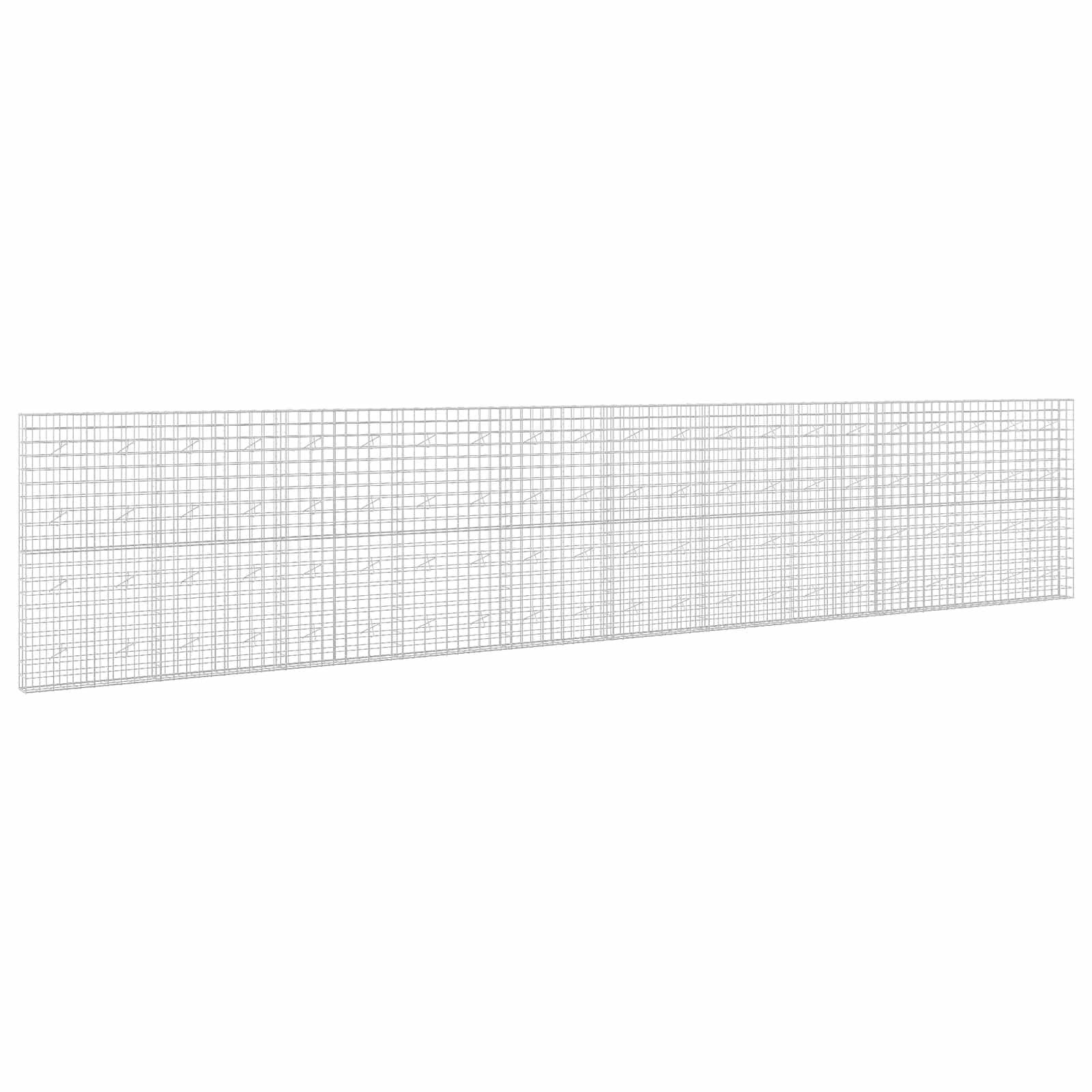 Ein langes, dünnes rechteckiges graues Gitterpaneel in Perspektive auf weißem Hintergrund dargestellt, ähnlich einer Drahtgitter-Wand oder Netzfolie.