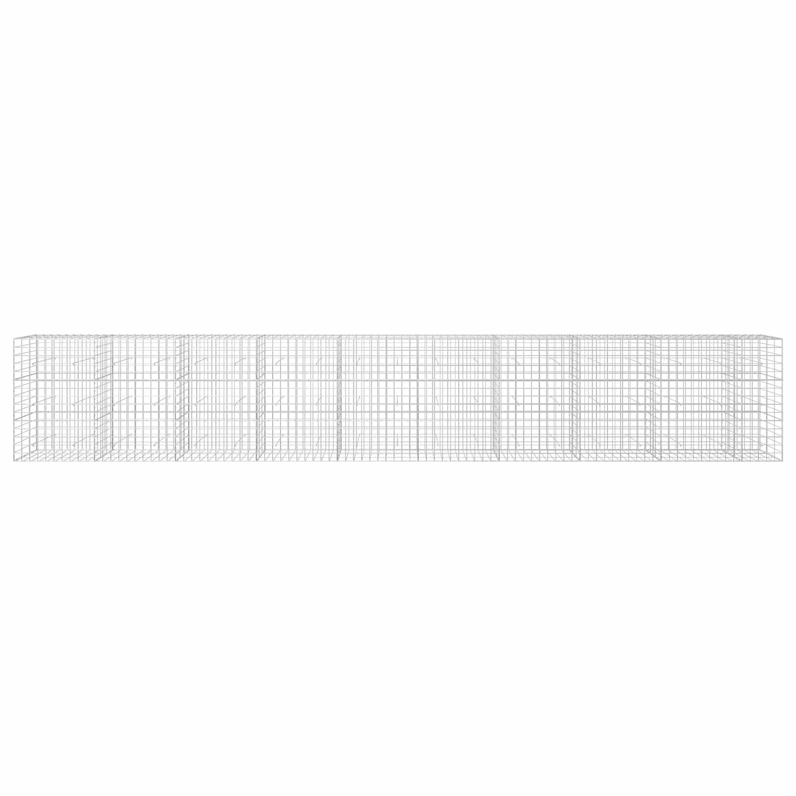Ein langes, flaches Drahtmodell eines rechteckigen 3D-Gitters oder Mesh-Panels, das sich über die gesamte Bildbreite auf weißem Hintergrund erstreckt.