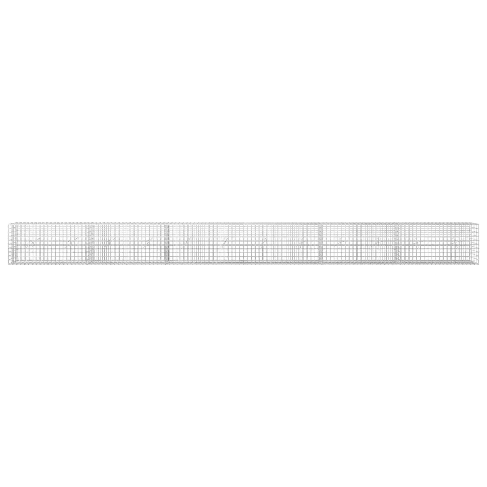 Langer weißer Maschendraht-Zaunpaneel, horizontal auf schlicht weißem Hintergrund angezeigt.