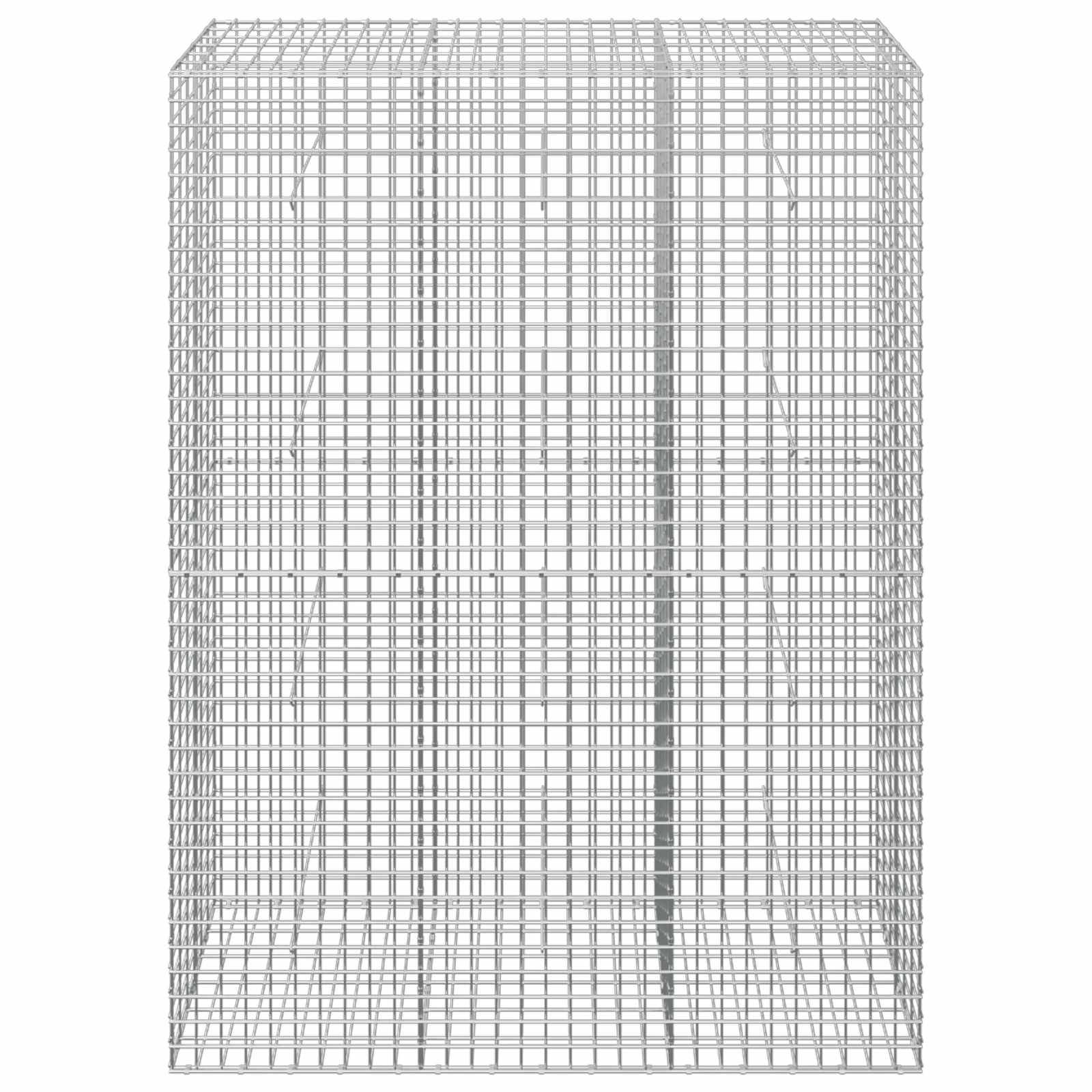 Drahtgittermodell eines dreidimensionalen rechteckigen Käfigs oder einer Box aus hellgrauen Gitterlinien auf weißem Hintergrund, in perspektivischer Darstellung gezeigt.