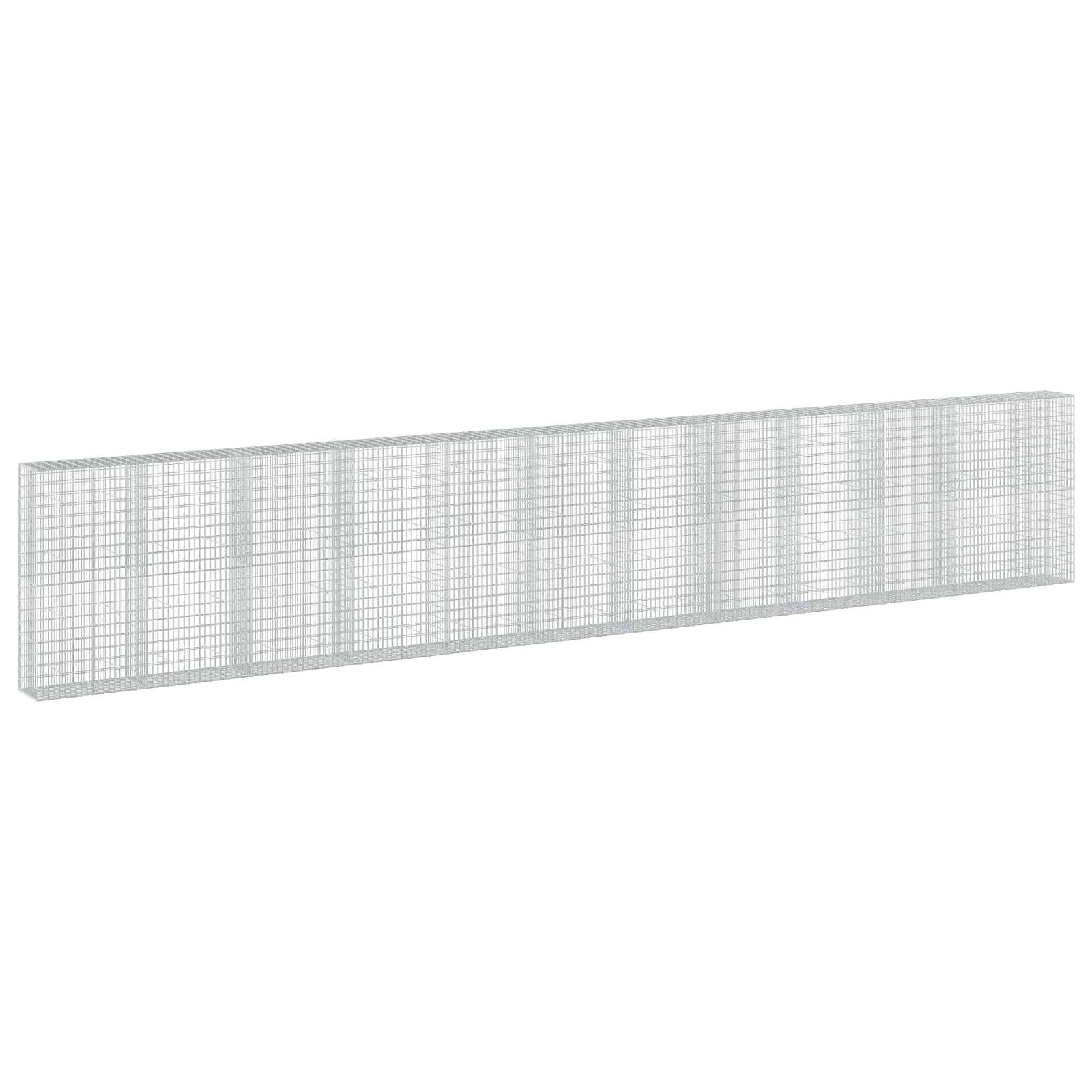Langes weißes Drahtzaun-Panel in Perspektive auf neutralem Hintergrund dargestellt.