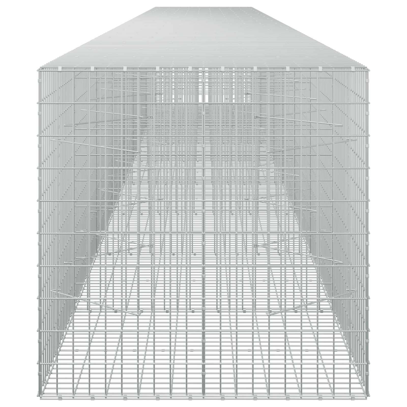Drahtgitter-3D-Würfel ähnlich einem Käfig oder Gehäuse aus dünnen Metallstäben, dargestellt in Perspektive auf einfachem Hintergrund.