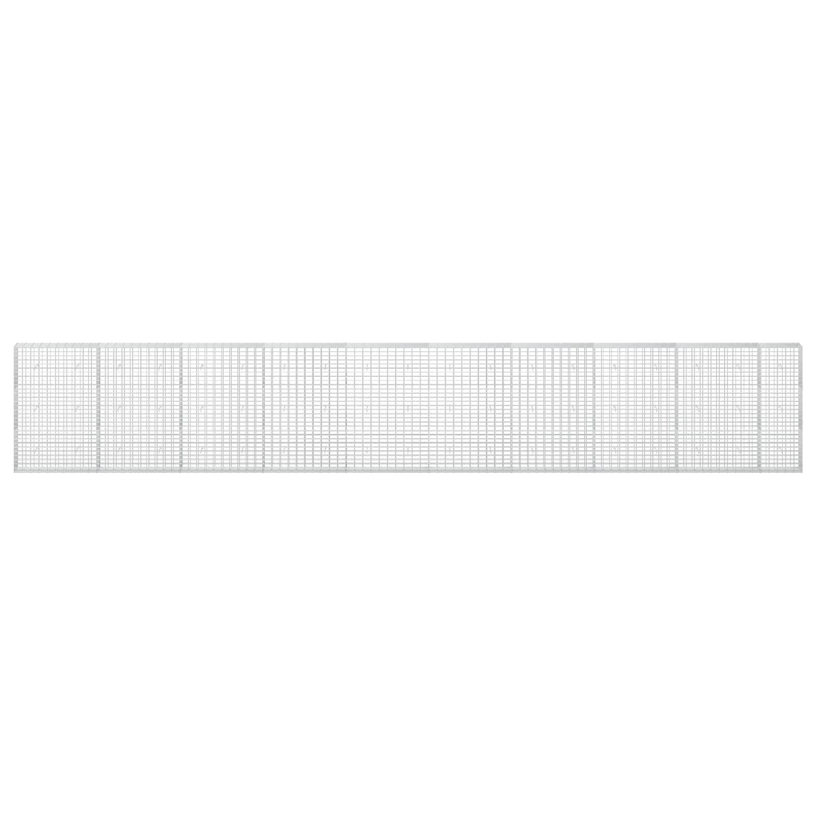 Leeres hellgraues Gitter aus vielen kleinen Quadraten, die in einem langen horizontalen Rechteck auf weißem Hintergrund angeordnet sind.