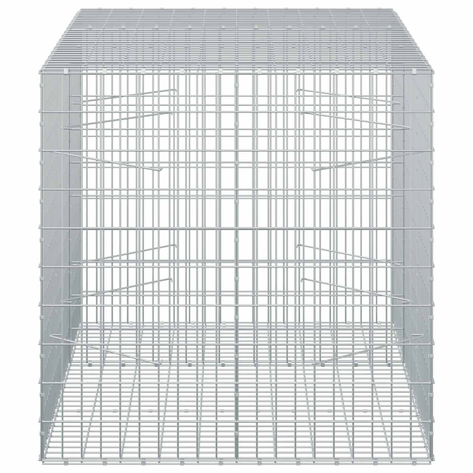 Leerer Metalldraht-Tierkäfig oder -box mit vorne öffnender Tür, dargestellt vor weißem Hintergrund.