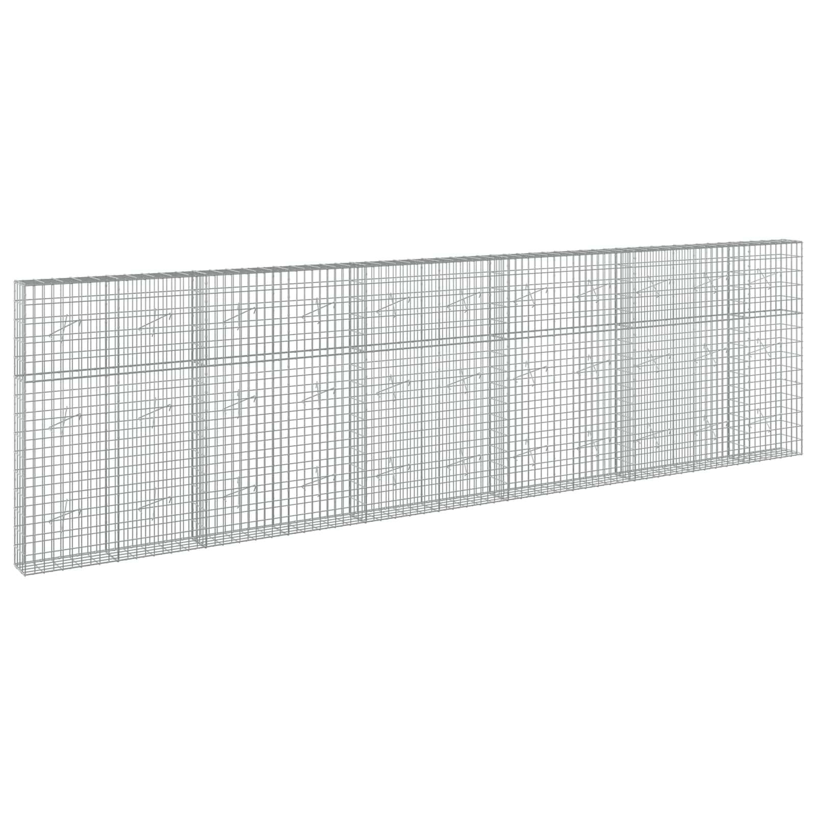 Langes rechteckiges Drahtgitterzaun-Panel auf weißem Hintergrund, in Perspektive dargestellt.
