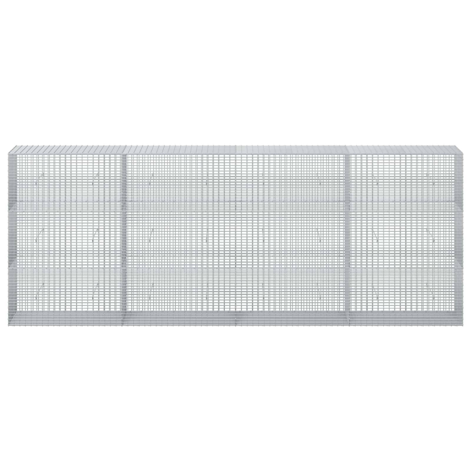 Ein großes rechteckiges Silberdrahtgeflecht-Panel mit drei vertikalen Abschnitten, dargestellt auf weißem Hintergrund.