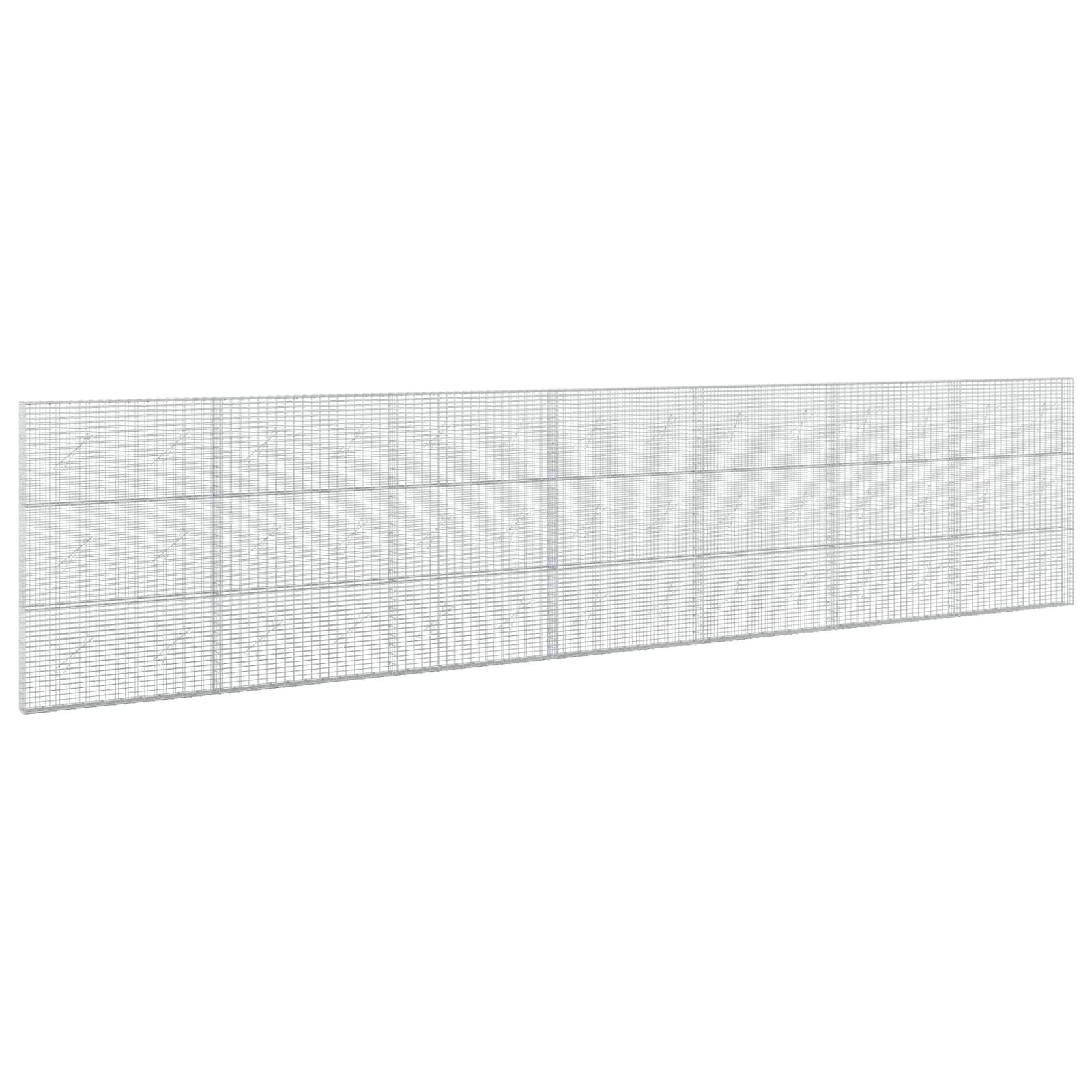 Langes rechteckiges Drahtgeflecht-Panel mit feinem Gittermuster auf weißem Hintergrund, in Perspektive dargestellt.