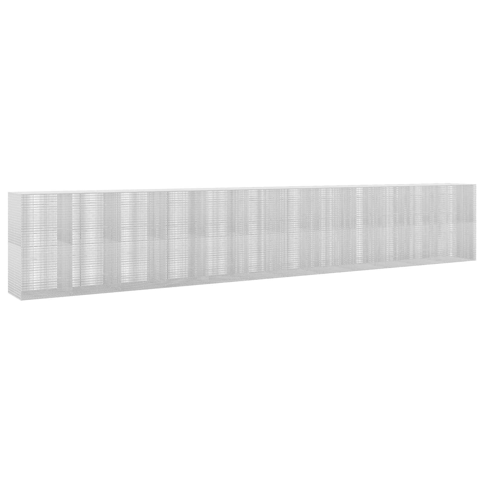 Langes weißes Metallzaun- oder Sichtschutzpanel mit Perforationen in Perspektivdarstellung auf einem einfachen Hintergrund.