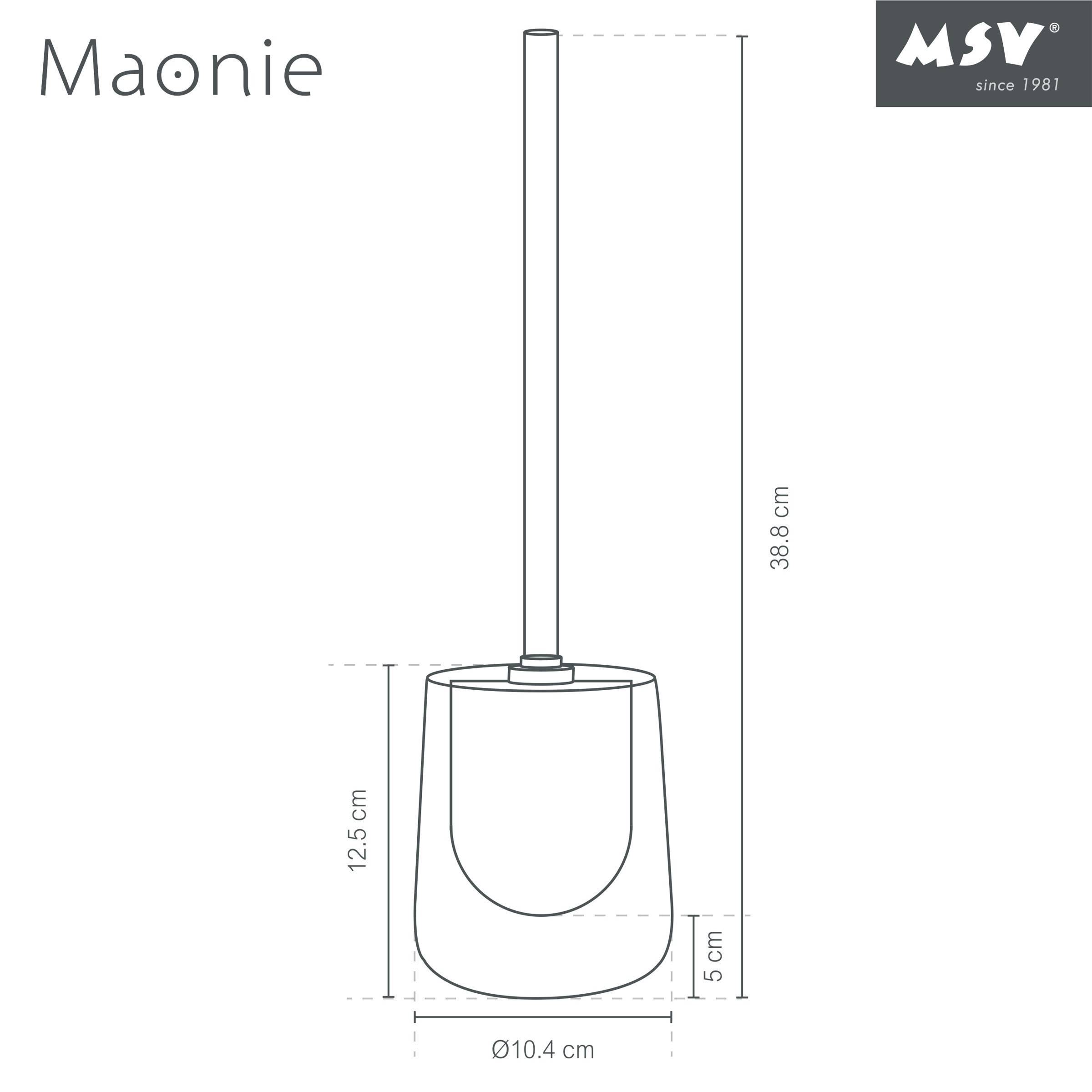 MSV® WC-Bürste Maonie, Toilettenbürste Garnitur, Ø10 x 38 cm, aus hochwertiger Keramik matt terracotta rot