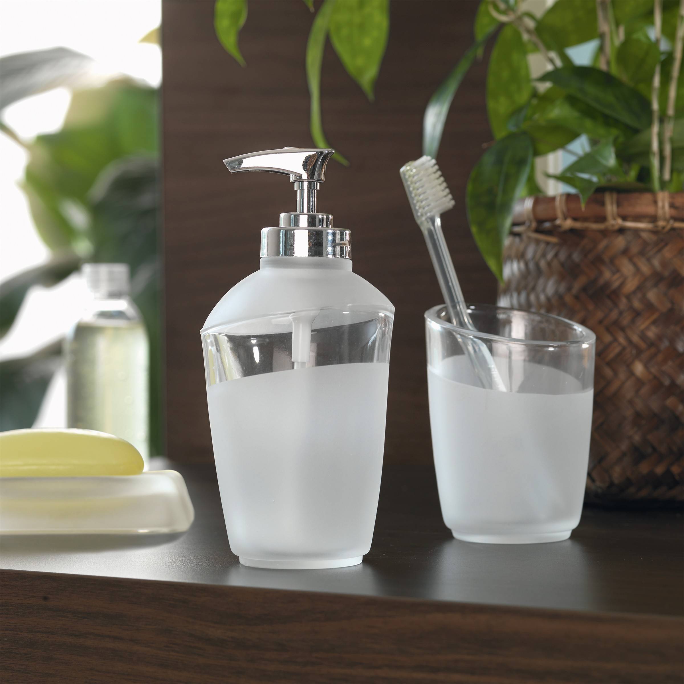 Spirella Seifenspender "Level" Glas Flüssigseifen-Spender 300ml Weiß