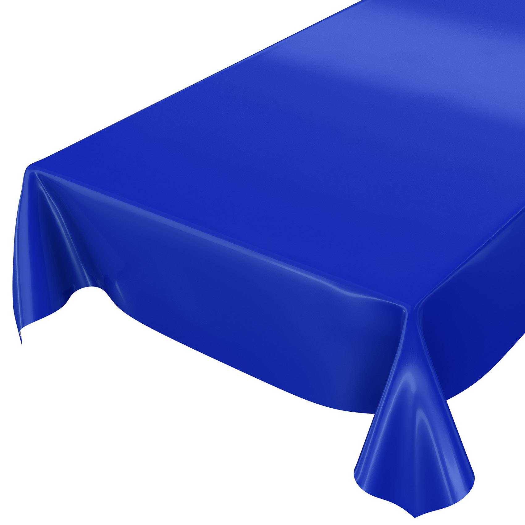 ANRO Tischdecke Uni Dunkelblau 120 x 140 cm eckig mit Paspelband Wachstuch Glanz