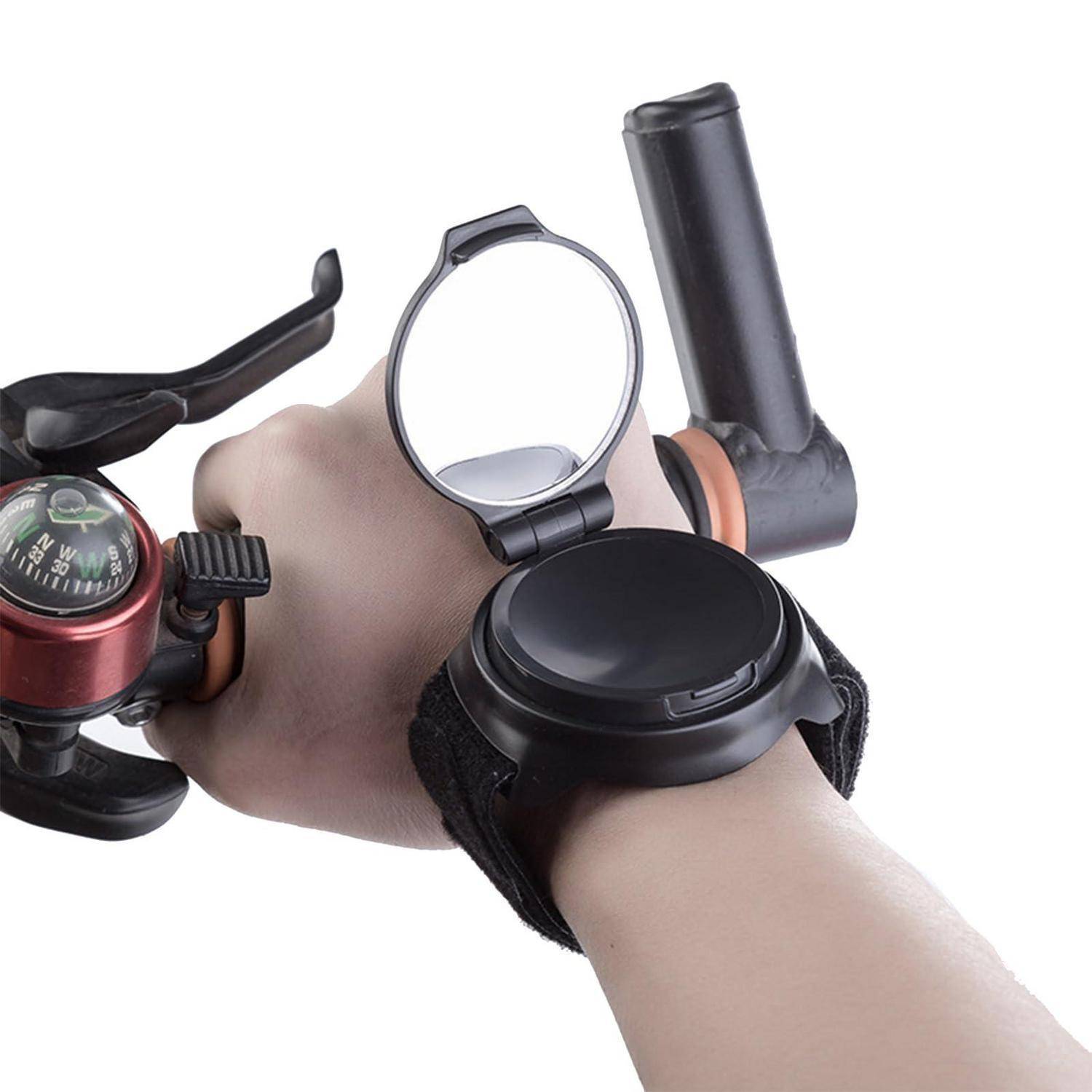 Fahrrad Rückspiegel Armband Weitwinkel 360° drehbar Echtglas