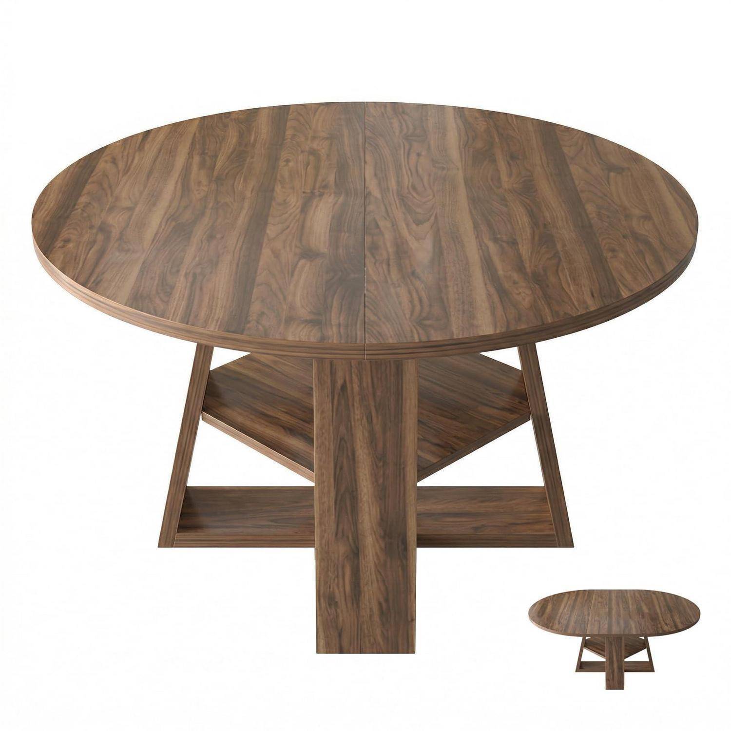 Esstisch ausziehbar rund-oval 110-150cm mit Stauraum