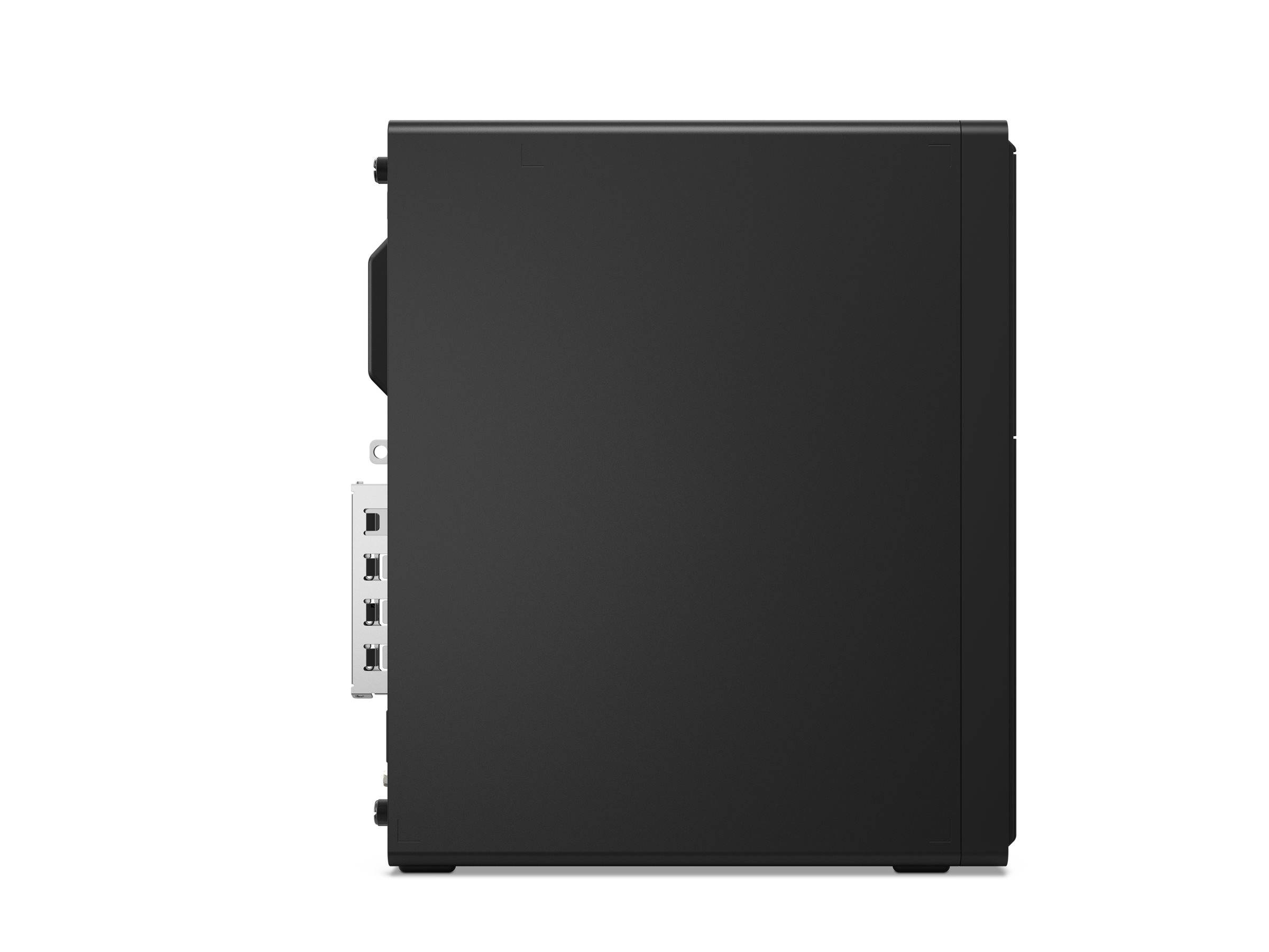 Schwarze rechteckige industrielle elektronische Einheit von der Seite betrachtet, mit einem kleinen Metallstecker-Bedienfeld und Anschlüssen sichtbar an der linken Kante.